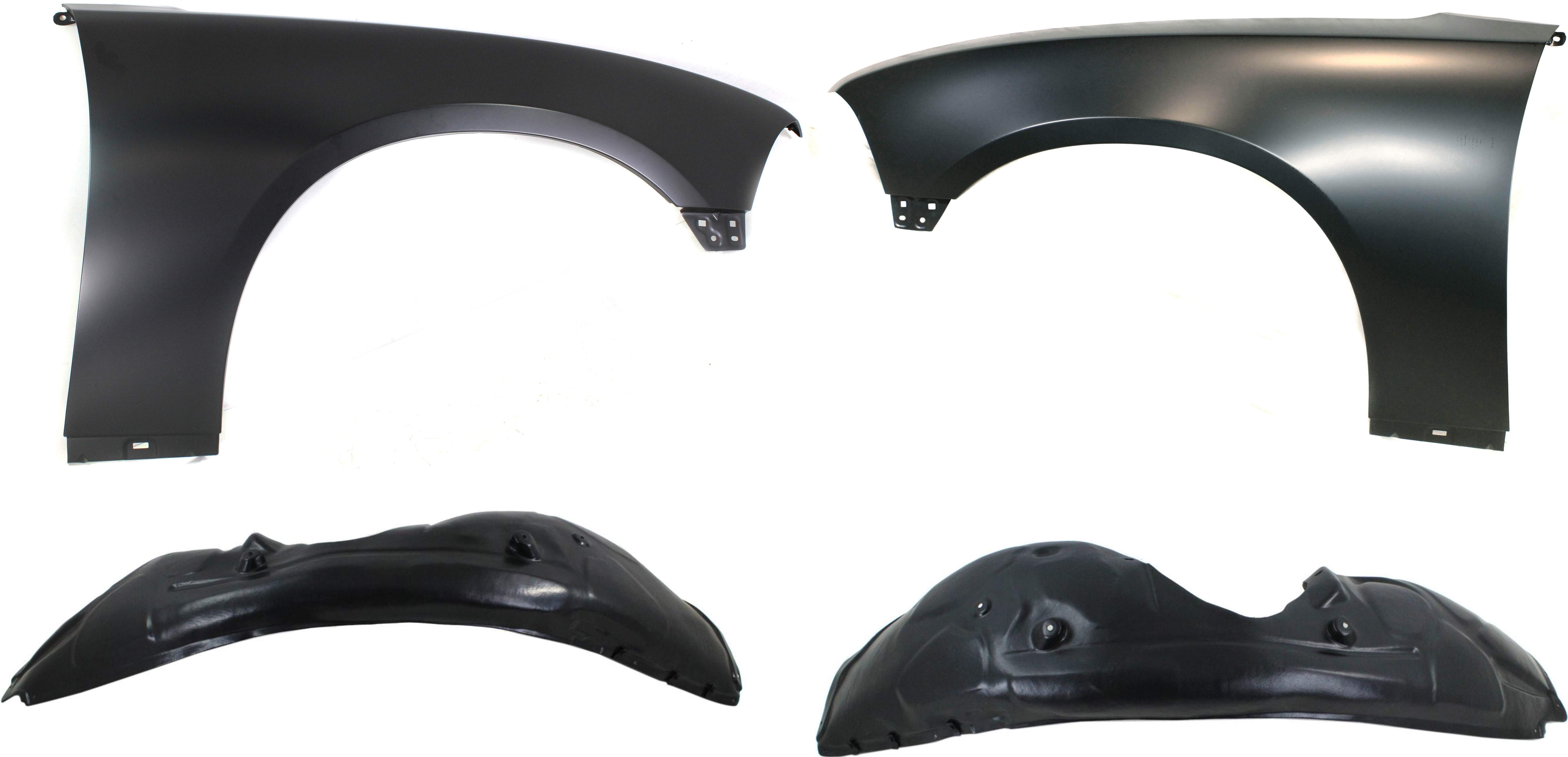 AM CHARGER 11-14 FRONT FENDER RH AND LH 4 pc Kit Primed with Fender Liner SKU KIT 81915-40 Partslink CH1241275 CH1240275 CH1248154 CH1249154 OEM 55113584AB 55113585AB 68083029