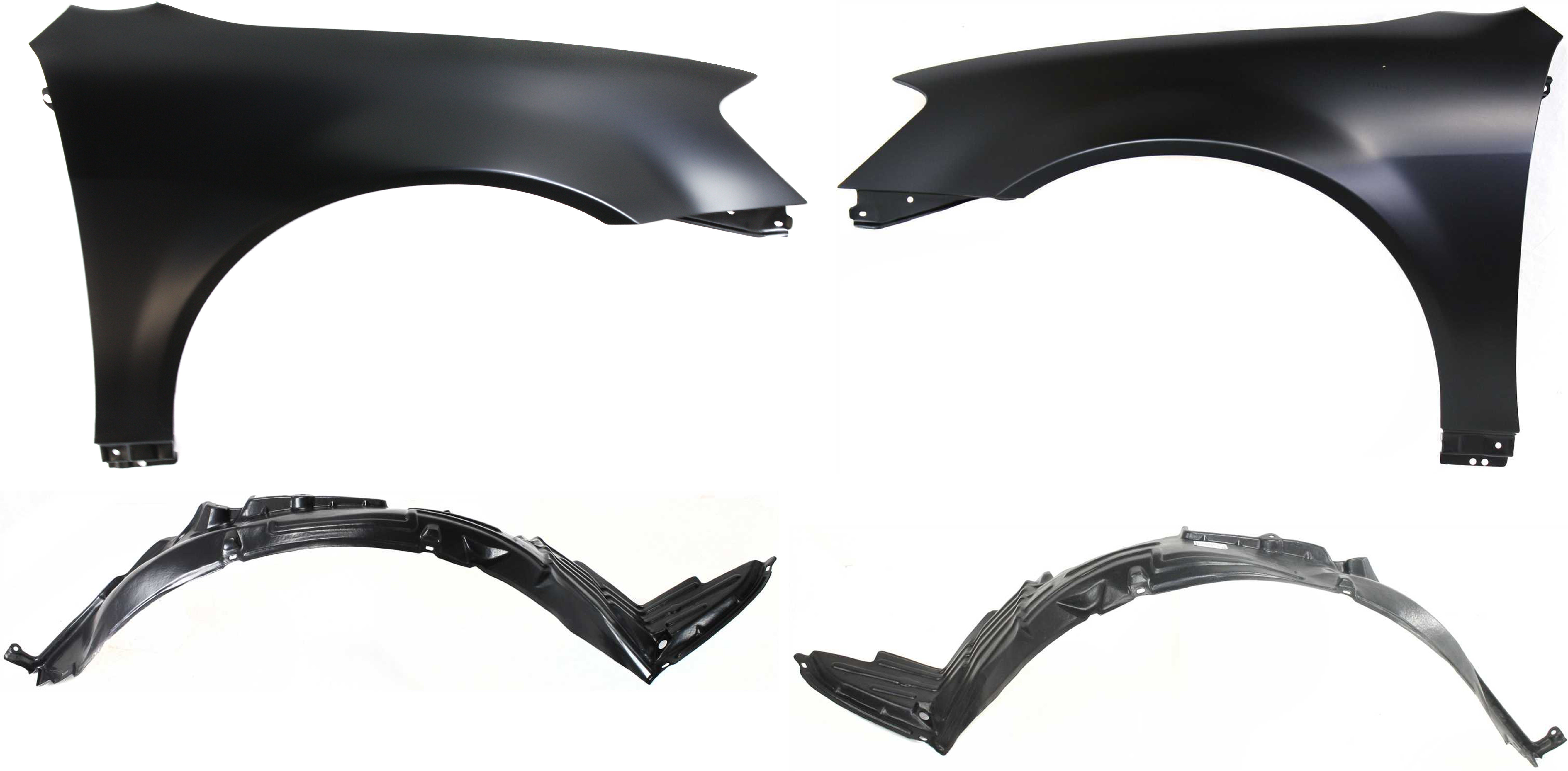 AM ALTIMA 02-06 FRONT FENDER RH AND LH 4 pc kit with Fender Liners SKU KIT 82515-40 Partslink NI1241171 NI1240171 NI1250113 NI1251113 OEM 631128J030-631138J030-638438J0