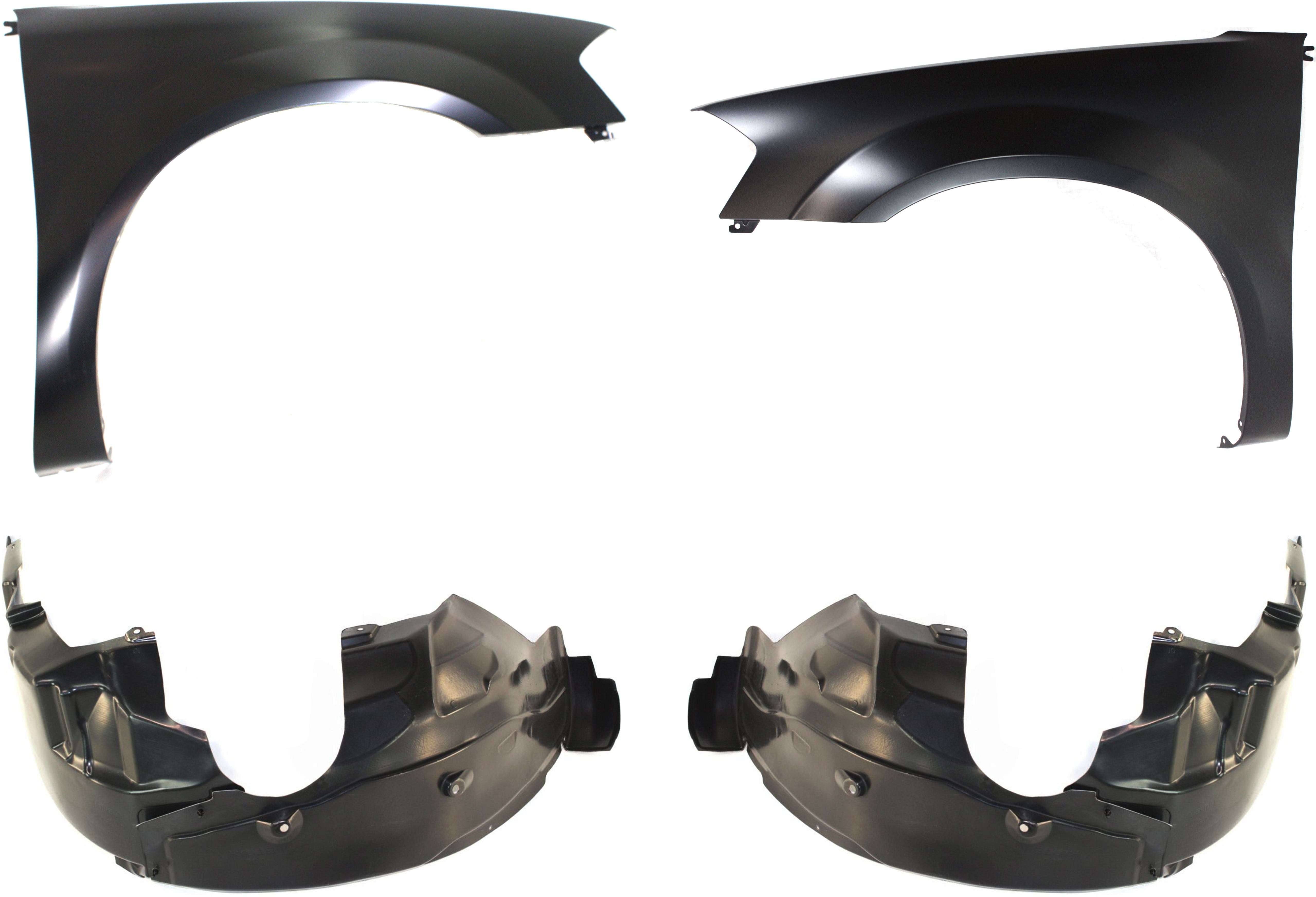 AM AVENGER 08-10 FRONT FENDER RH AND LH 4 pc kit with Fender Liners SKU KIT 82515-45 Partslink CH1240258 CH1241259 OEM 5008902AG 5008903AG 5008915AE