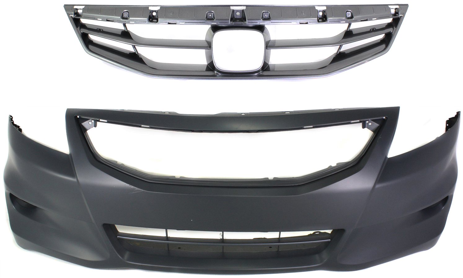 AM ACCORD 11-12 FRONT BUMPER COVER Primed 2 pc Kit with Grille SKU KIT 90115-07 Partslink HO1000277 HO1200202 OEM 04711TE0A80ZZ 71121TE0A11ZA