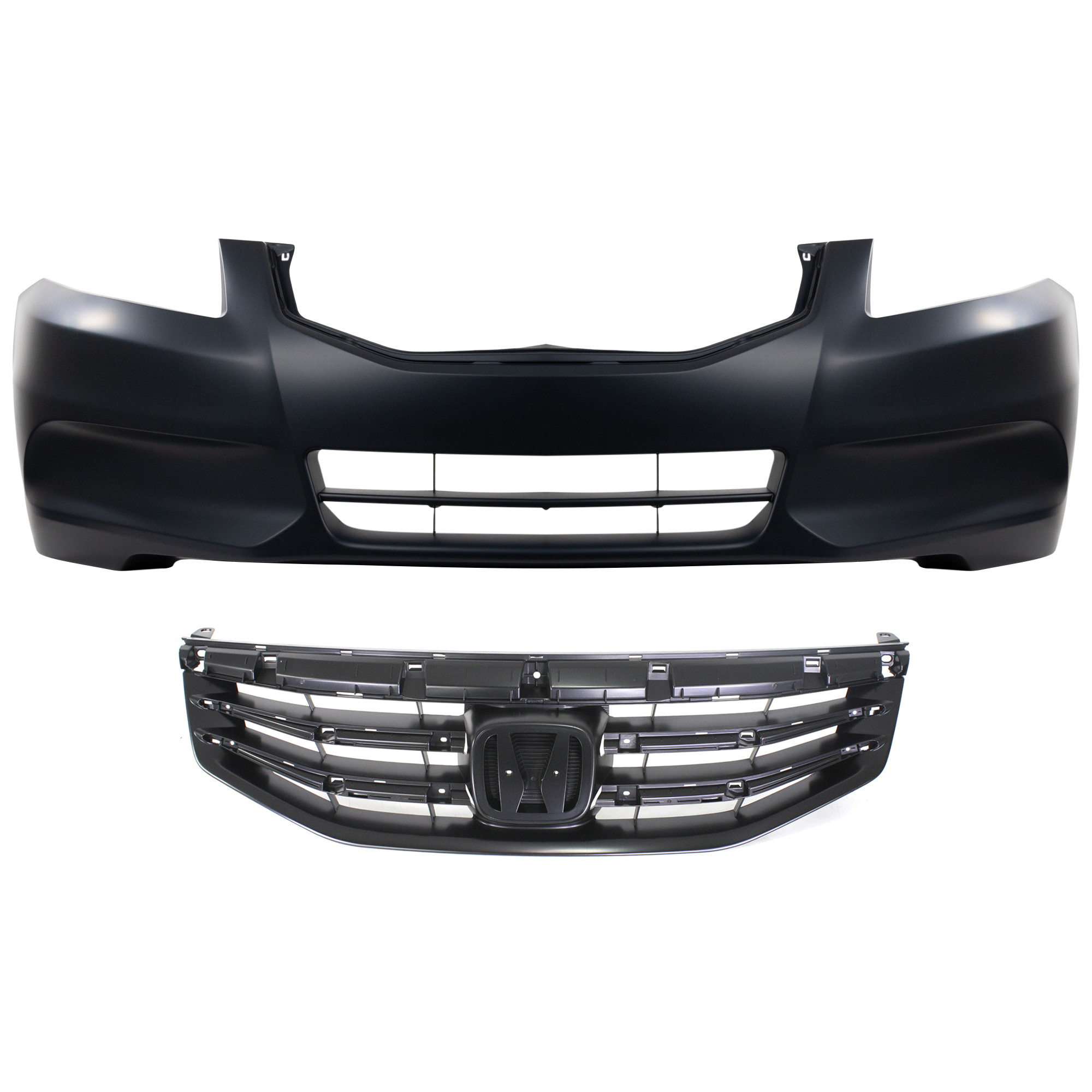 AM ACCORD 11-12 FRONT BUMPER COVER Primed 2 pc Kit with Grille Assembly Sedan SKU KIT 90115-09 Partslink HO1000278 HO1200203 OEM 04711TA0A91ZZ 71121TA0A11