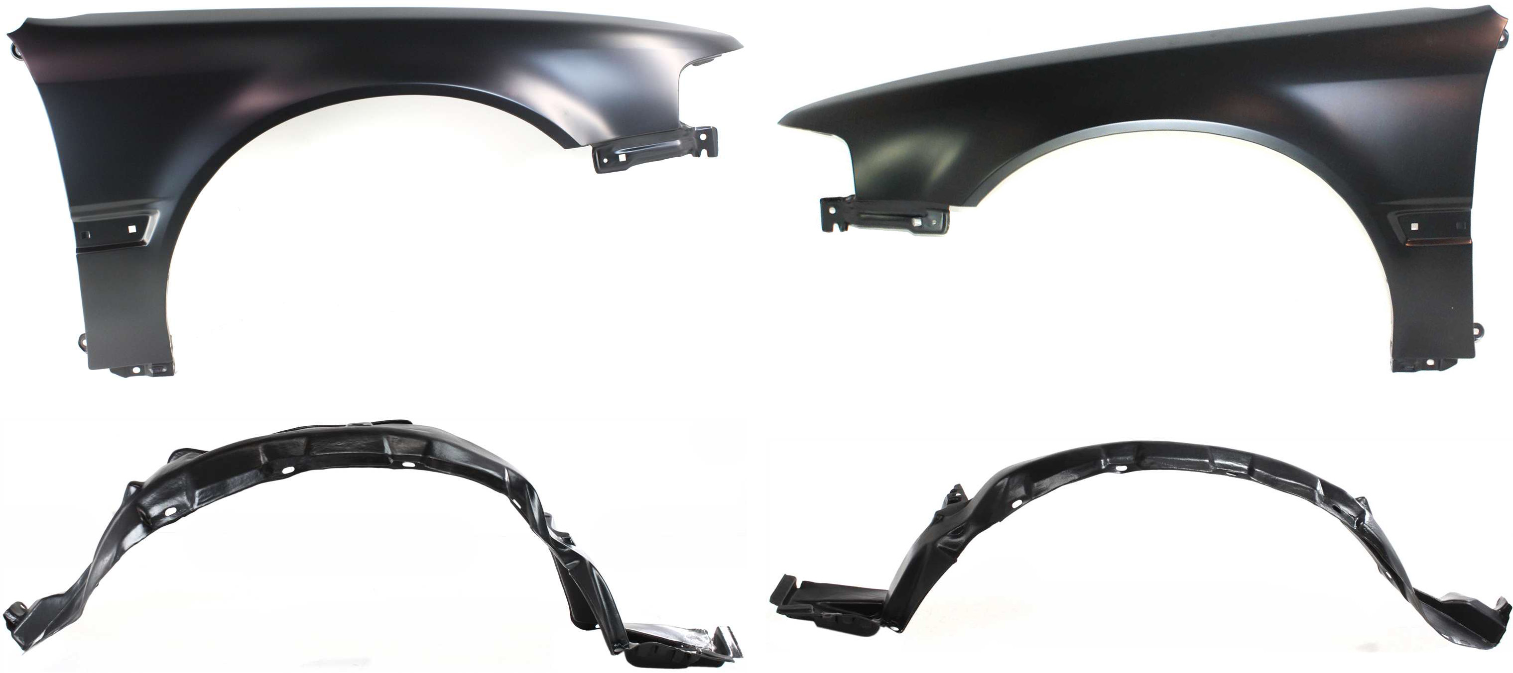 AM ACCORD 90-93 FRONT FENDER RH AND LH 4 pc kit with Fender Liners SKU KIT 90115-16 Partslink HO1241109 HO1240109 HO1248101 HO1249101 OEM 60211SM4A01ZZ 60261SM4A01ZZ 74