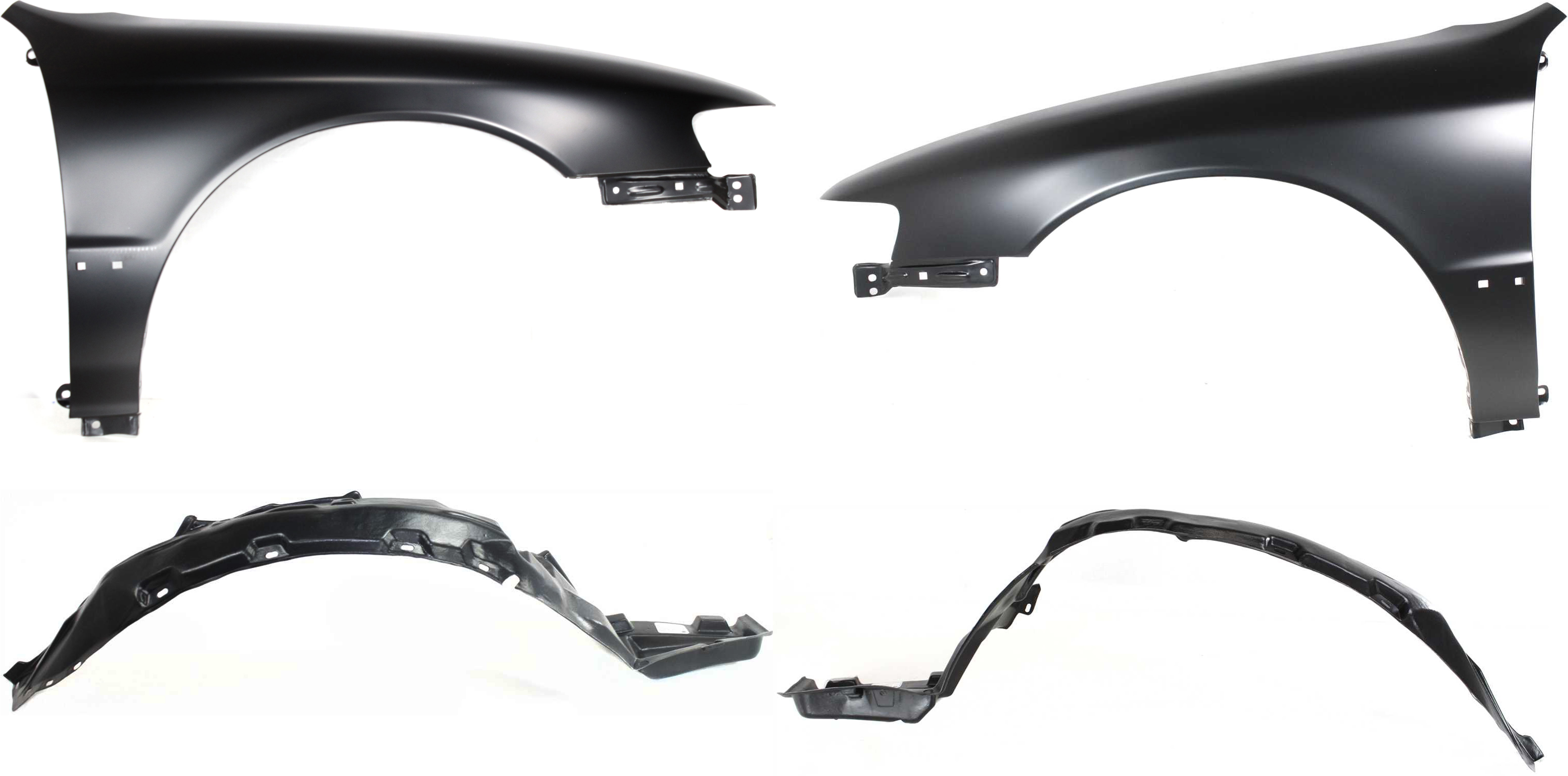 AM ACCORD 94-97 FRONT FENDER RH AND LH 4 pc kit with Fender Liners SKU KIT 90115-17 Partslink HO1241122 HO1240122 HO1248107 HO1249107 OEM 60211SV4508ZZ 60261SV4508ZZ 74