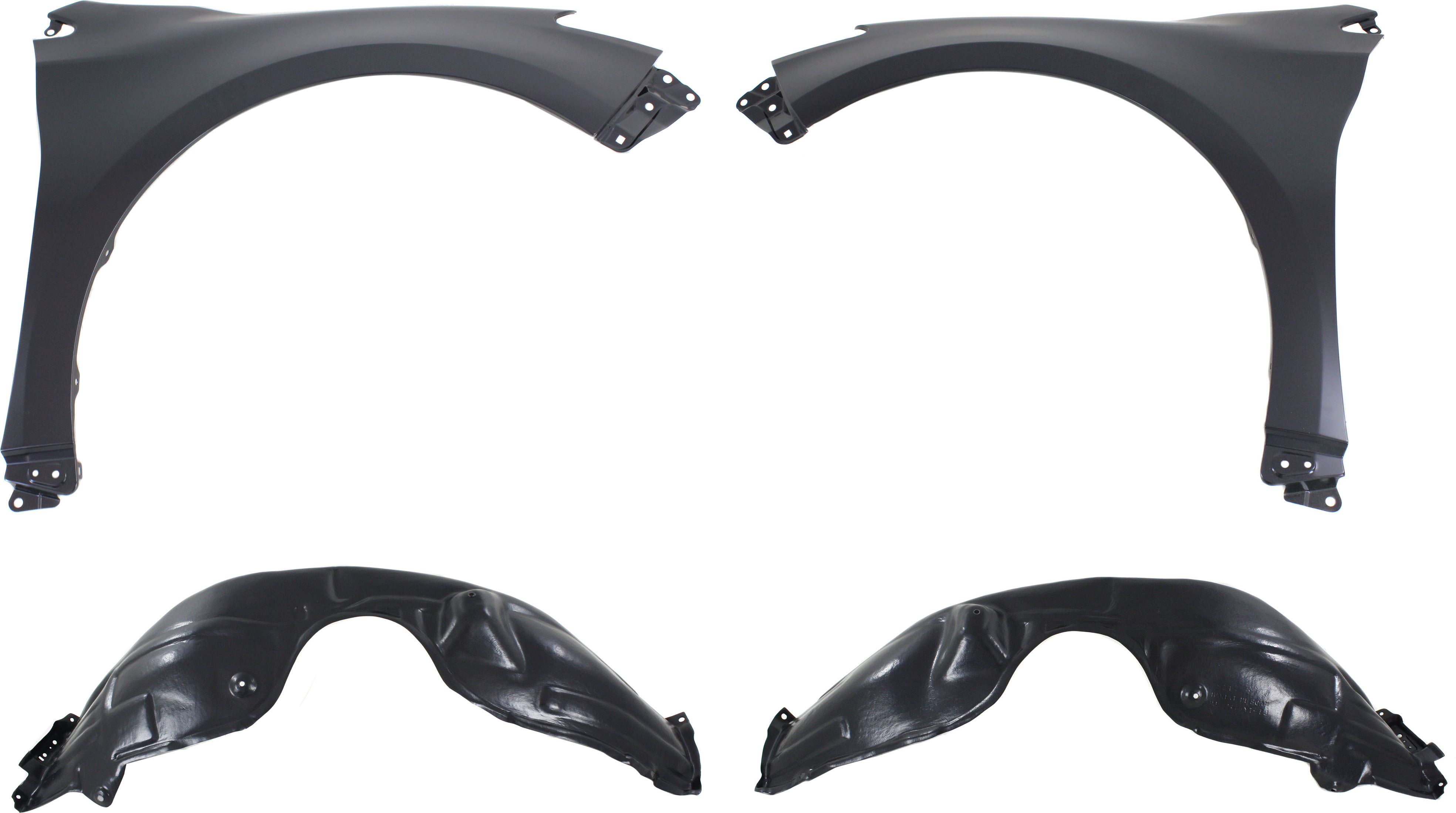 AM AVALON 13-18 FRONT FENDER RH AND LH 4 pc Kit with Fender Liners SKU KIT 90115-48 Partslink TO1241246 TO1240246 TO1249177 TO1248177 OEM 5381107080-5381207080-53875070