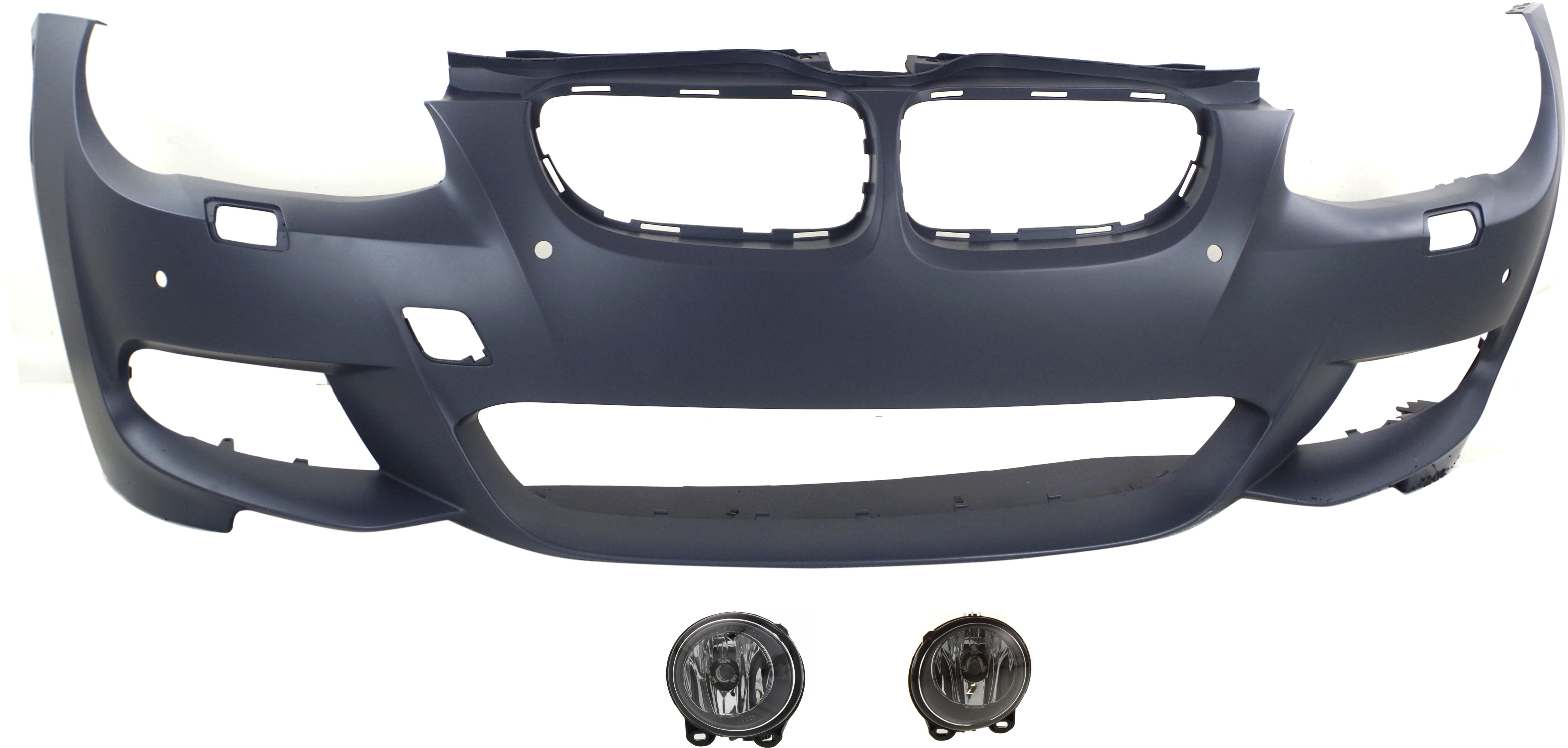 AM 3 SERIES 11-13 FRONT BUMPER COVER 3 pc Kit with Fog Lights SKU KIT BCFL 0009 Partslink BM1000247 BM2592130 BM2593130 OEM 51118035783-63177839865-631778
