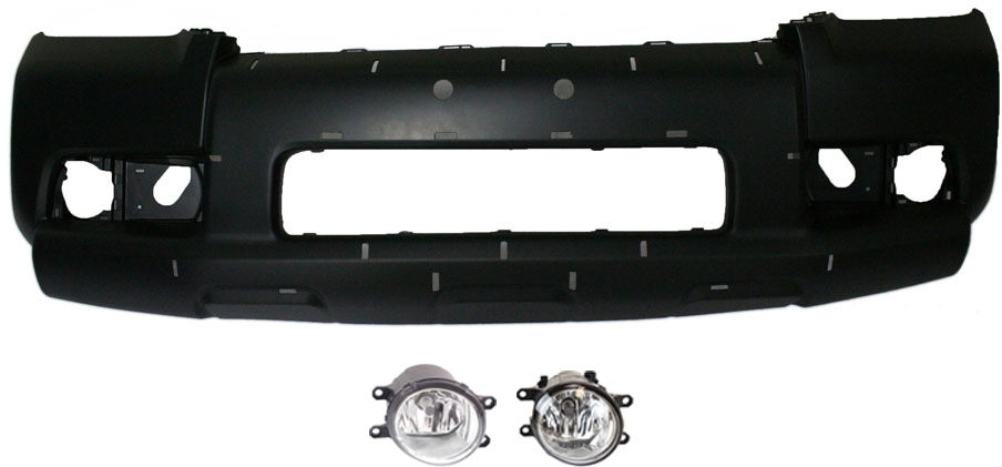AM 4RUNNER 10-13 FRONT BUMPER COVER Primed 3 pc Kit with Fog Lights CAPA SKU KIT BCFL 0023 Partslink TO1000365C TO2592124 TO2592133 TO2593124 TO2593133 OEM 5211935907-5211935910-812100W0