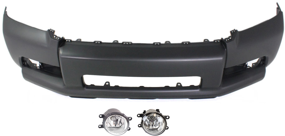 AM 4RUNNER 10-13 FRONT BUMPER COVER Primed 3 pc Kit with Fog Lights SKU KIT BCFL 0024 Partslink TO1000366 TO2592124 TO2592133 TO2593124 TO2593133 OEM 5211935905-5211935908-812200W0
