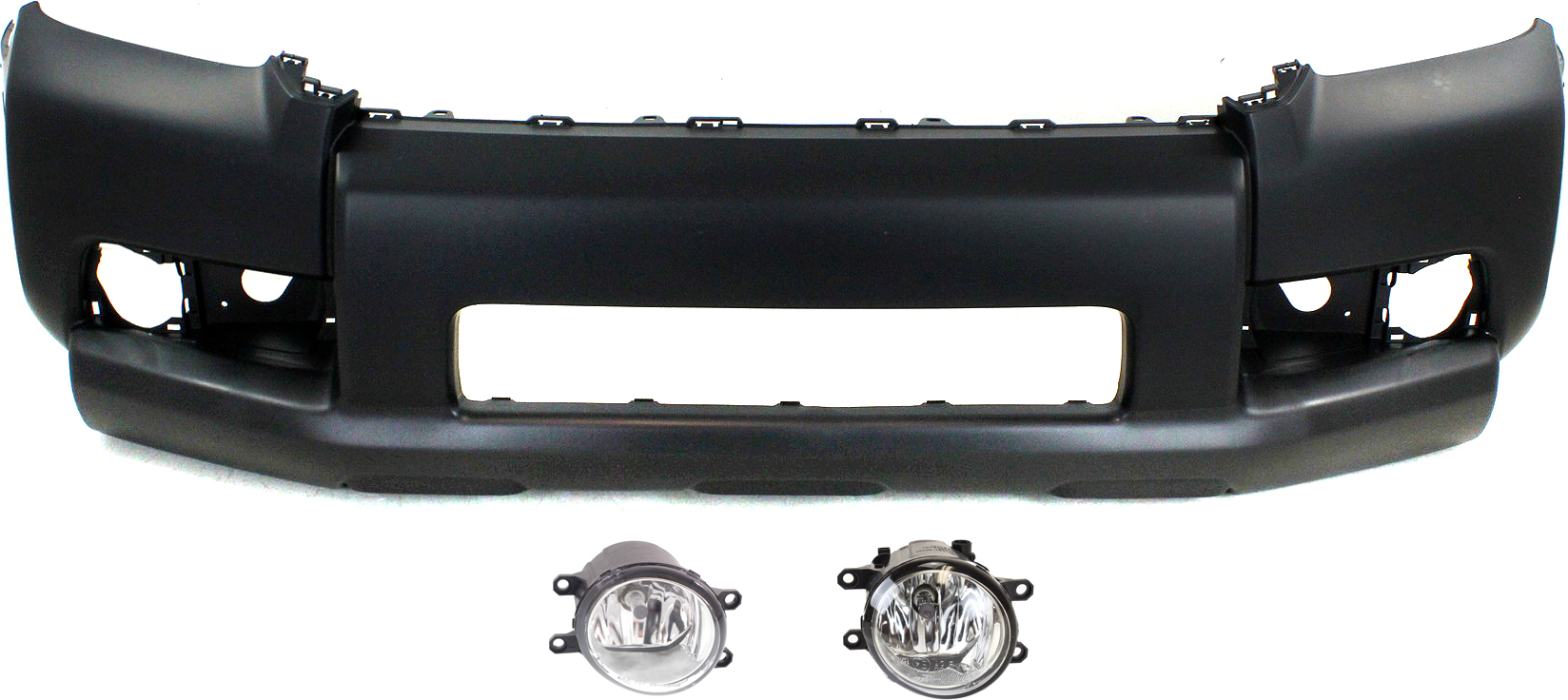 AM 4RUNNER 10-13 FRONT BUMPER COVER Primed 3 pc Kit with Fog Lights CAPA SKU KIT BCFL 0025 Partslink TO1000366C TO2592124 TO2592133 TO2593124 TO2593133 OEM 5211935905-5211935908-812100W0