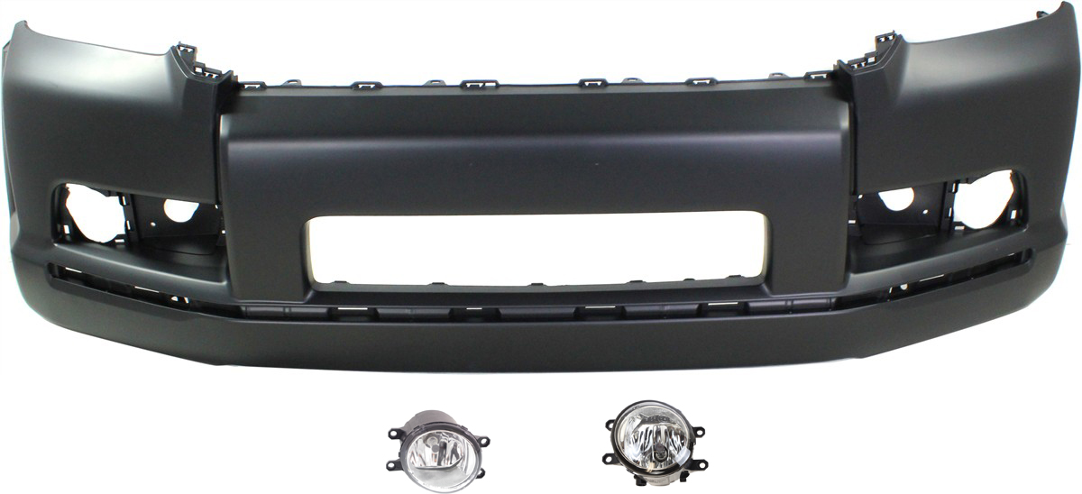AM 4RUNNER 10-13 FRONT BUMPER COVER Primed 3 pc Kit with Fog Lights SKU KIT BCFL 0026 Partslink TO1000364 TO2592124 TO2592133 TO2593124 TO2593133 OEM 5211935906-5211935909-812200W0