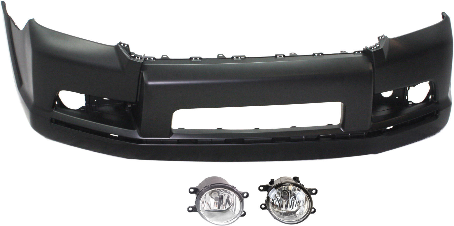 AM 4RUNNER 10-13 FRONT BUMPER COVER Primed 3 pc Kit with Fog Lights CAPA SKU KIT BCFL 0027 Partslink TO1000364C TO2592124 TO2592133 TO2593124 TO2593133 OEM 5211935906-5211935909-812100W0