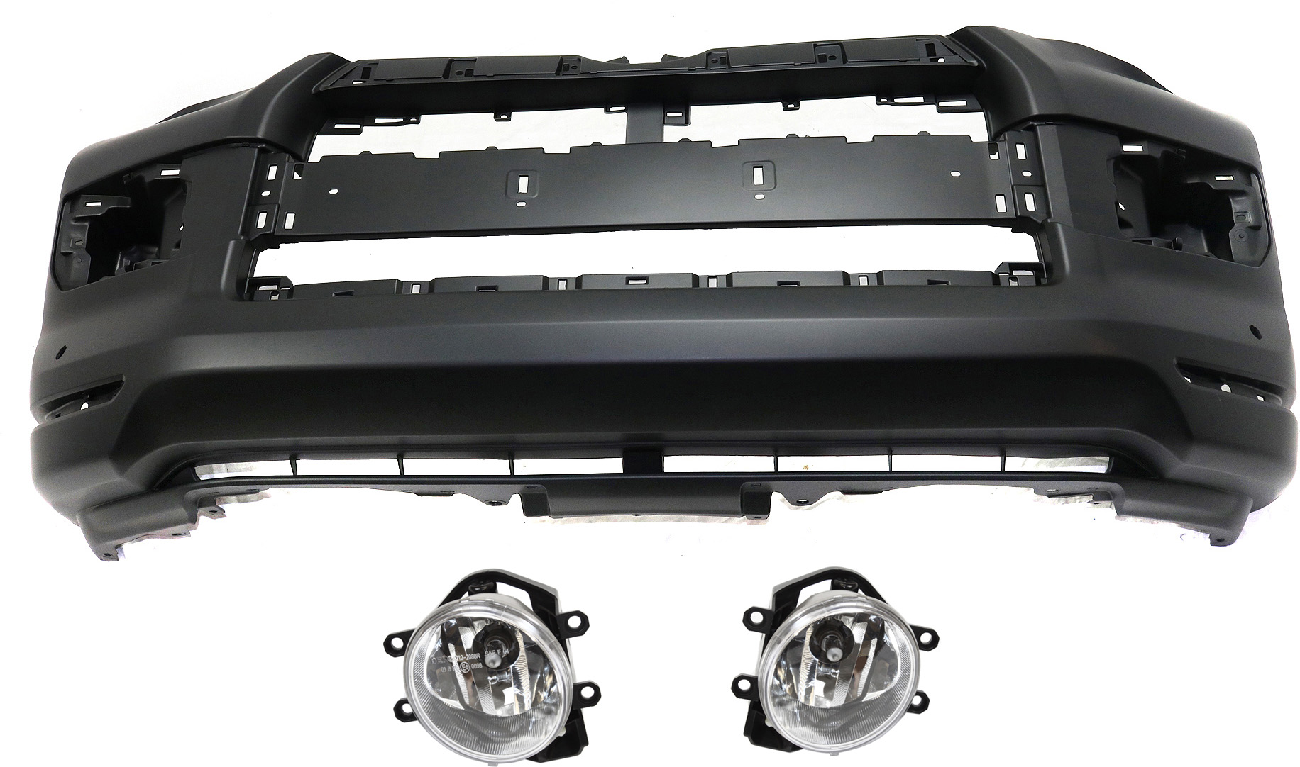 AM 4RUNNER 14-20 FRONT BUMPER COVER Primed 3 pc Kit with Fog Lights CAPA SKU KIT BCFL 0029 Partslink TO1000407C TO2592126 TO2593126 OEM 5211935916-5211935913-81210122