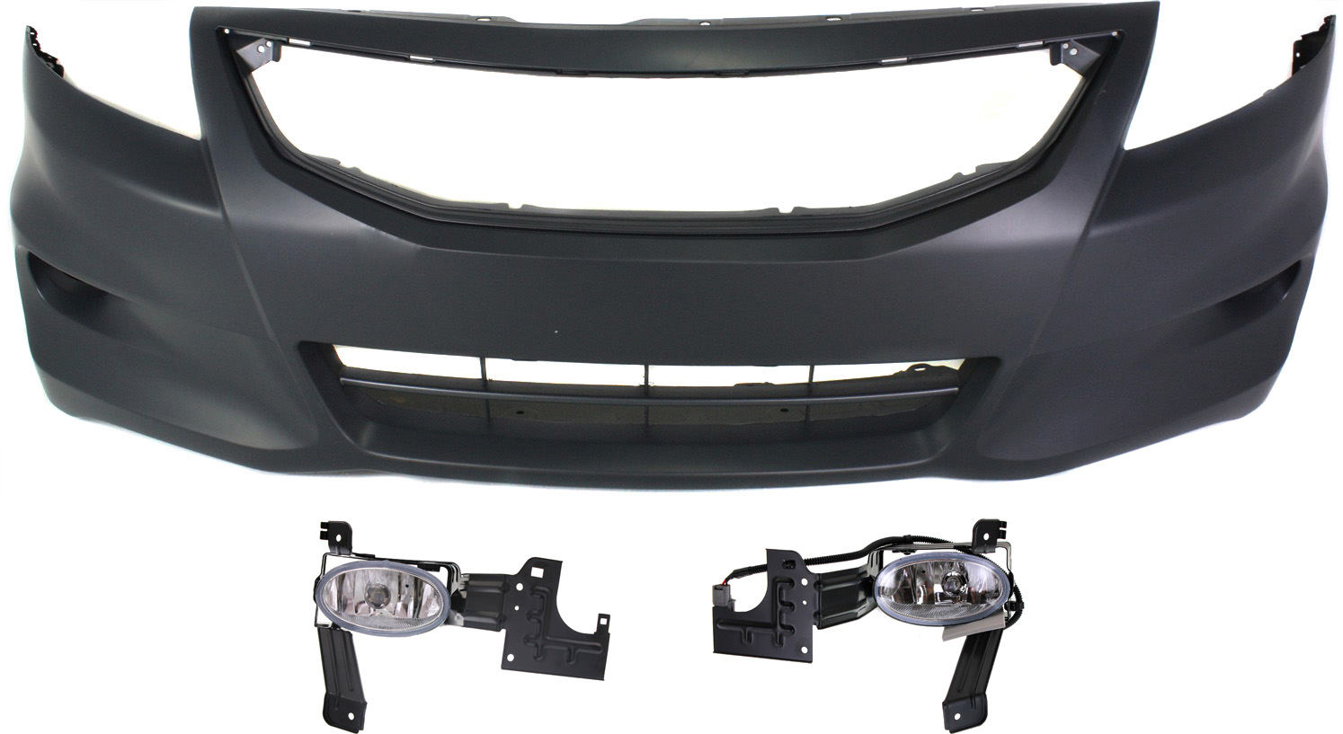 AM ACCORD 11-12 FRONT BUMPER COVER Primed 3 pc Kit with Fog Lights Coupe SKU KIT BCFL 0082 Partslink HO1000277 HO2592127 HO2593127 OEM 04711TE0A80ZZ 33951TE0315-3390