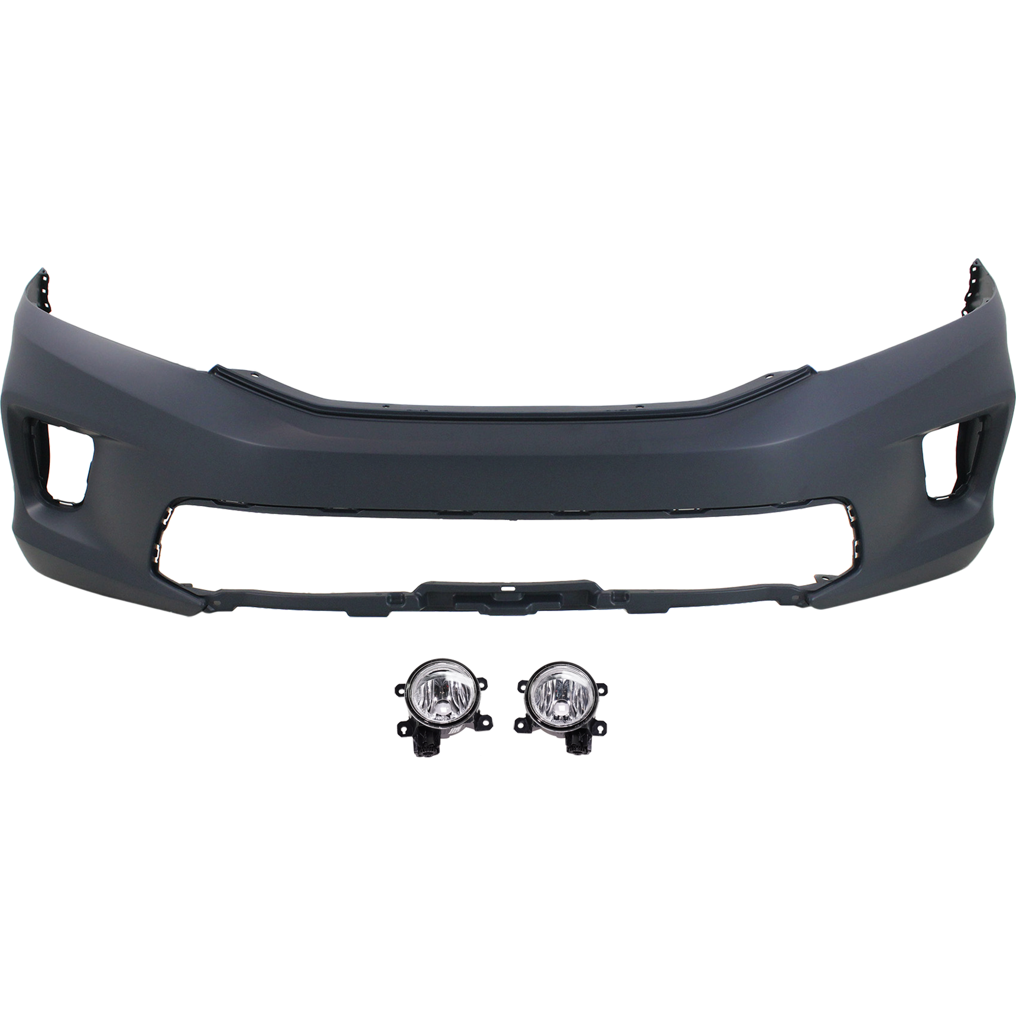 AM ACCORD 13-15 FRONT BUMPER COVER Primed 3 pc Kit with Fog Lights Coupe SKU KIT BCFL 0083 Partslink HO1000291 HO2592136 HO2593136 OEM 71101T3LA01ZZ 33950T6ZA01-3395