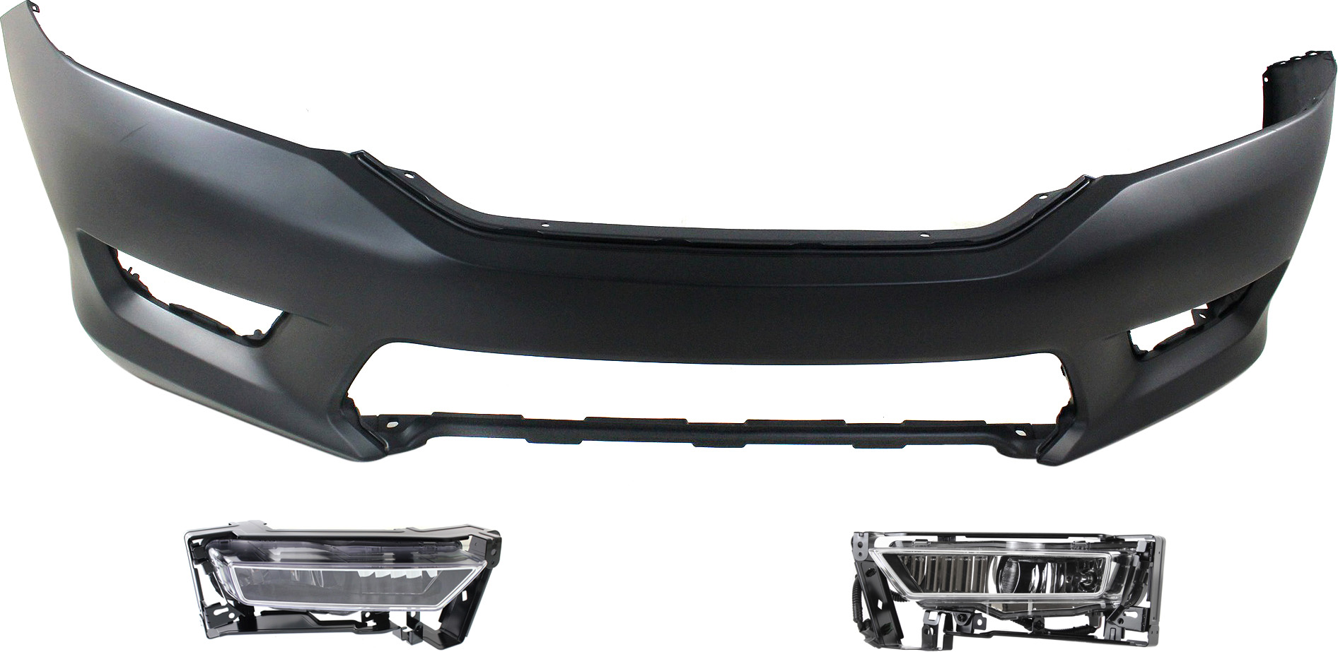 AM ACCORD 13-15 FRONT BUMPER COVER Primed 3 pc Kit with Fog Lights Sedan CAPA SKU KIT BCFL 0087 Partslink HO1000288C HO2592132 HO2592138 HO2593132 HO2593138 OEM 04711T2AA90ZZ 33900T2AA01-3390