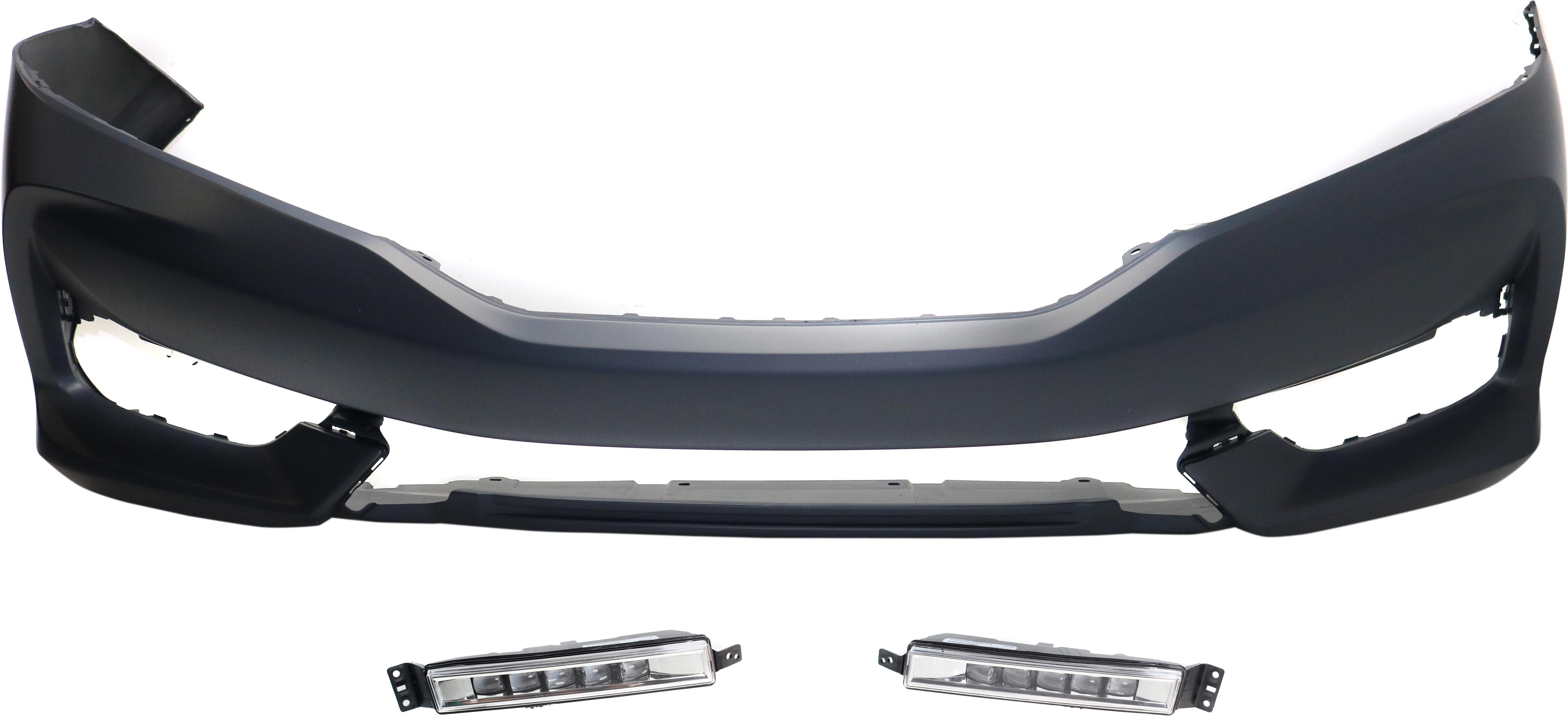 AM ACCORD 16-17 FRONT BUMPER COVER Primed 3 pc Kit with Fog Lights CAPA SKU KIT BCFL 0095 Partslink HO1000304C HO2592142C HO2593142C OEM 33900T2AA21-33950T2AA21-71101T