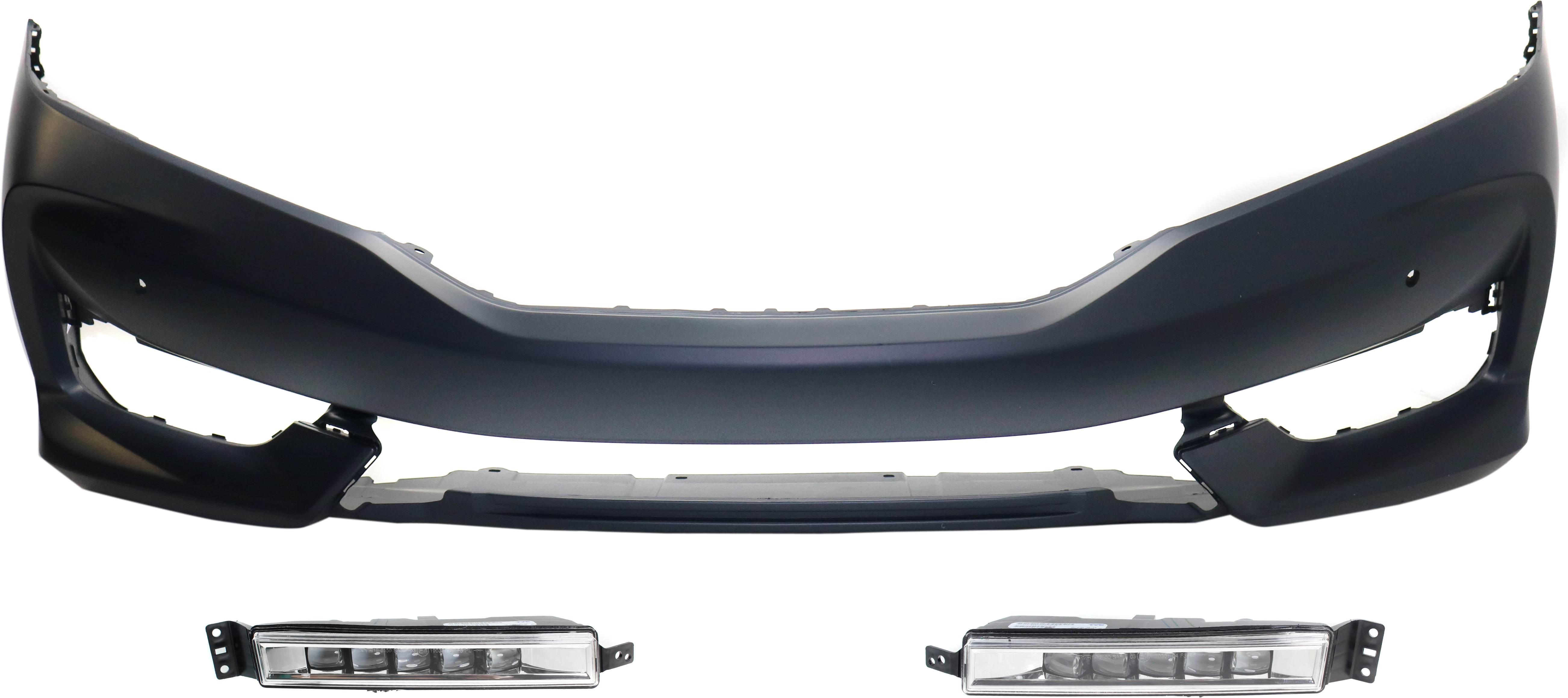 AM ACCORD 16-17 FRONT BUMPER COVER Primed 3 pc Kit with Fog Lights CAPA SKU KIT BCFL 0097 Partslink HO1000305C HO2592142C HO2593142C OEM 33900T2AA21-33950T2AA21-71100T