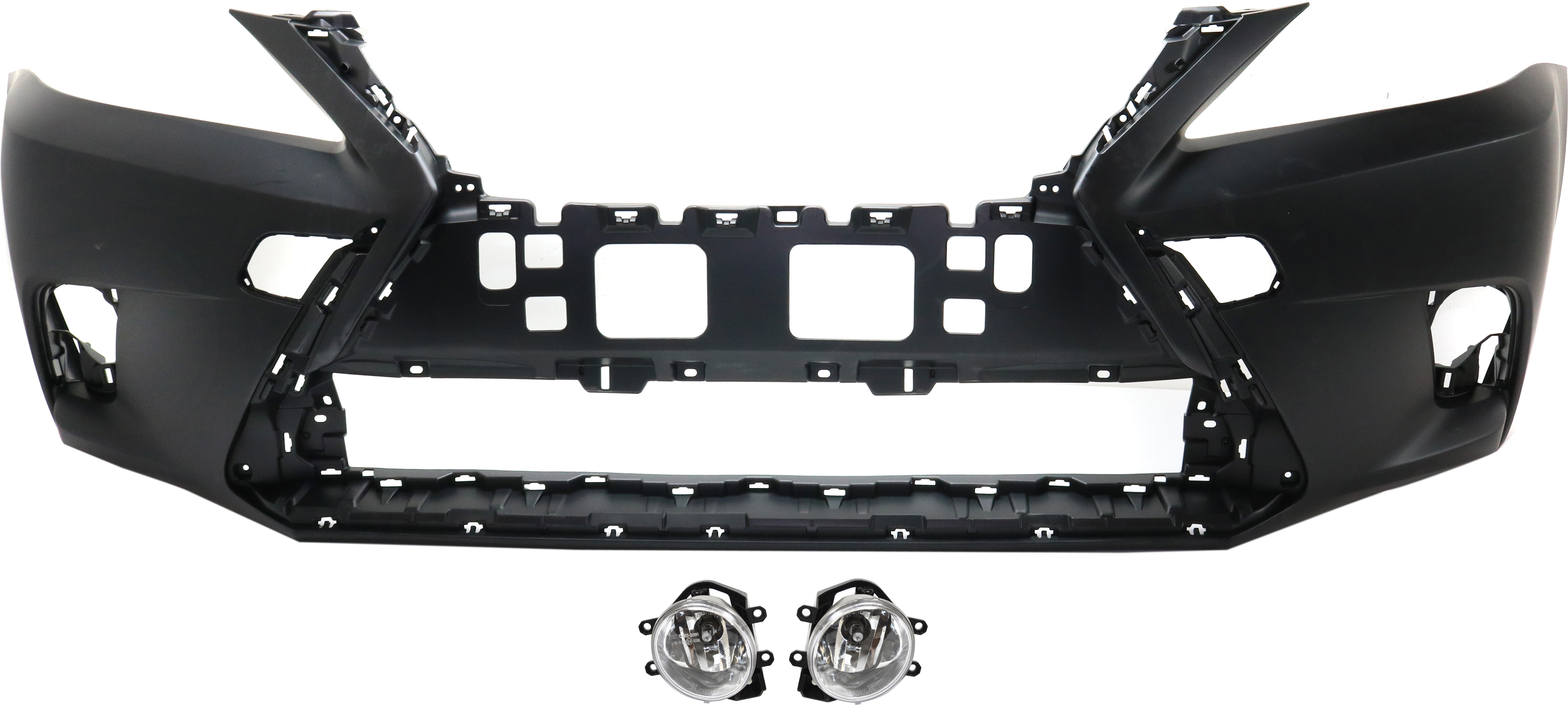 AM CT200H 14-14 FRONT BUMPER COVER Primed 3 pc kit with Fog Lights SKU KIT BCFL 01004 Partslink LX1000272 TO2592126 TO2593126 OEM 5211976923-8122012230-81210122