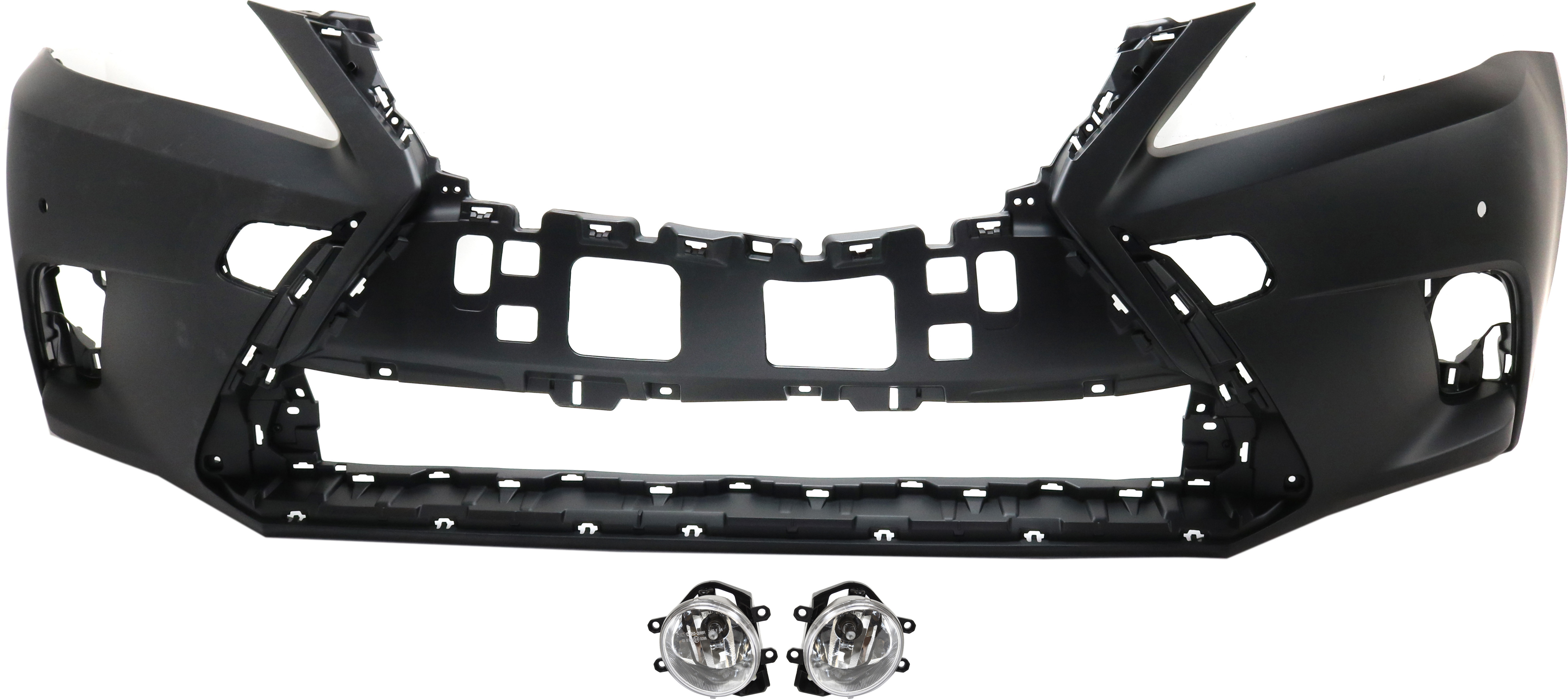 AM CT200H 14-14 FRONT BUMPER COVER Primed 3 pc kit with Fog Lights SKU KIT BCFL 01008 Partslink LX1000274 TO2592126 TO2593126 OEM 5211976944-8122012230-81210122