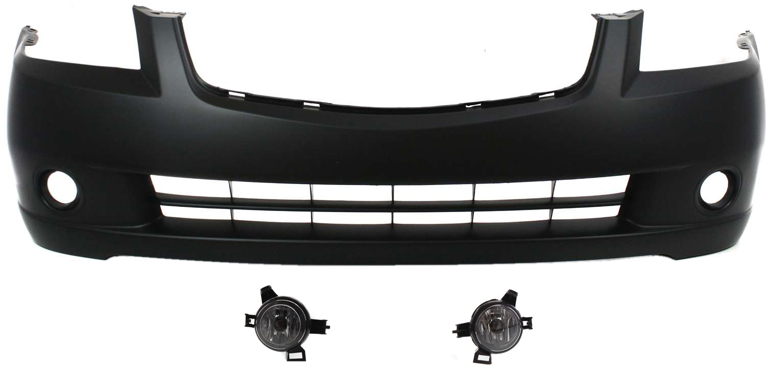 AM ALTIMA 05-06 FRONT BUMPER COVER Primed 3 pc Kit with Fog Lights CAPA SKU KIT BCFL 0101 Partslink NI1000219C NI2592118 NI2593118 OEM 261505Z025-261555Z025-62022ZB0