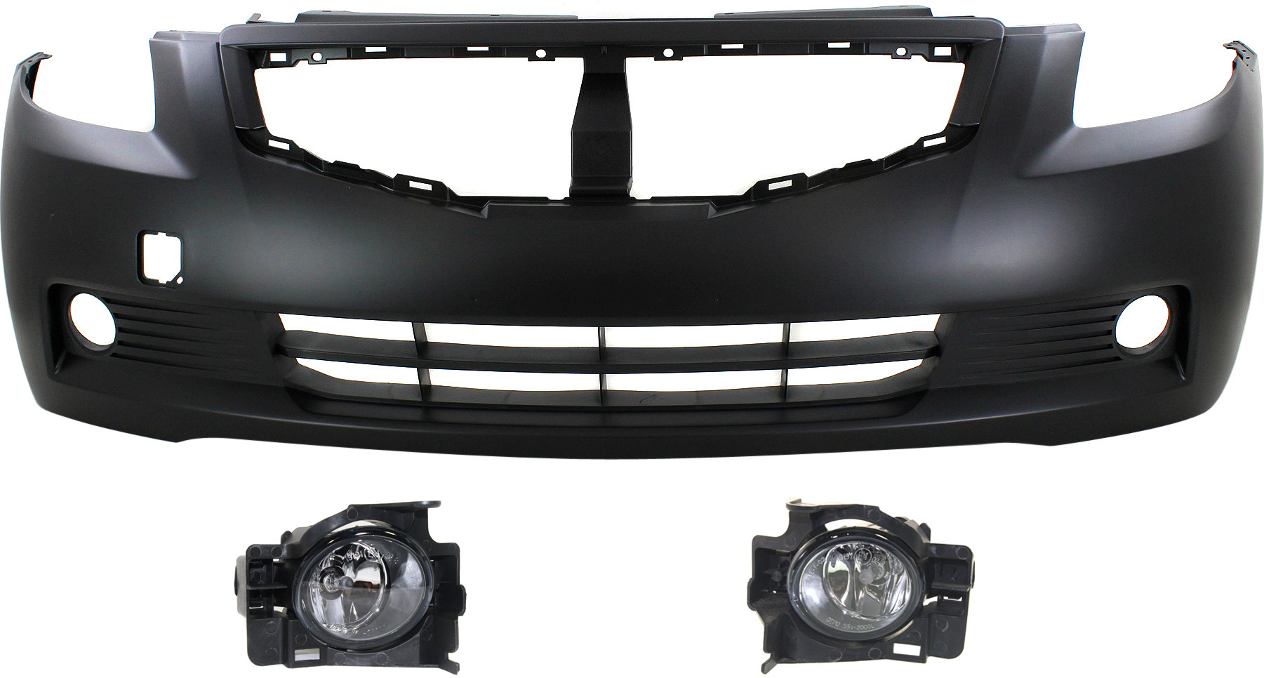 AM ALTIMA 08-09 FRONT BUMPER COVER Primed 3 pc Kit with Fog Lights Coupe CAPA SKU KIT BCFL 0103 Partslink NI1000250C NI2592126 NI2593126 OEM 62022JB100-26155JB10A 26150JB1
