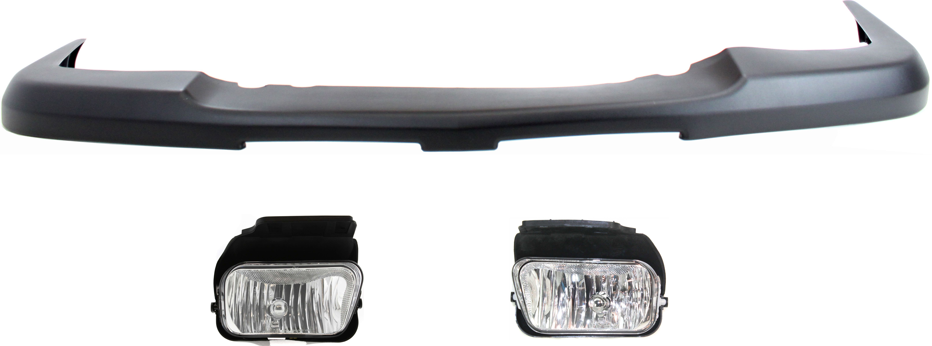 AM AVALANCHE 1500-2500-02-06 FRONT BUMPER COVER Textured 3 pc Kit with Fog Lights SKU KIT BCFL 0106 Partslink GM1051110 GM2592127 GM2593127 OEM 15139805-15190982-15190983