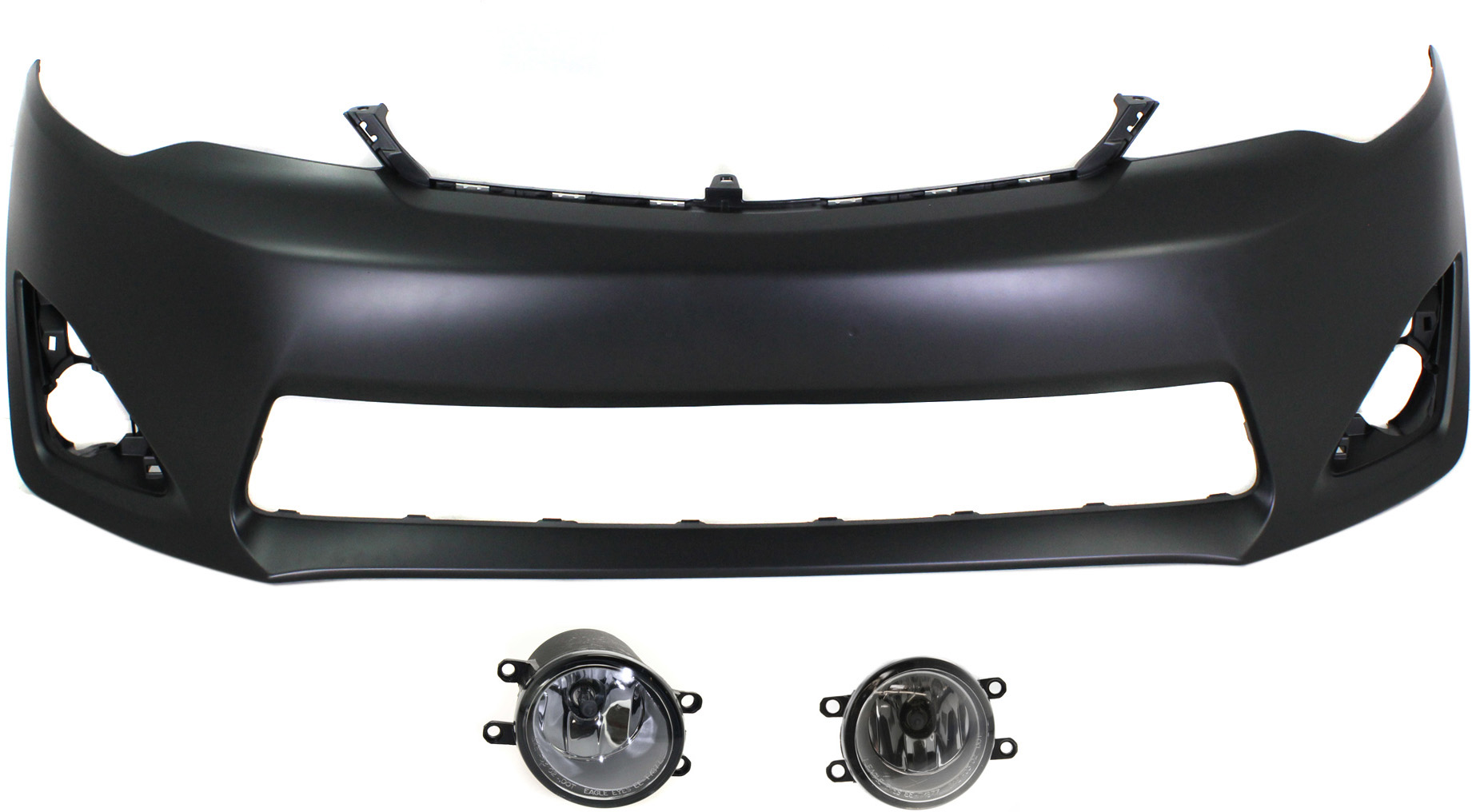 AM CAMRY 12-14 FRONT BUMPER COVER Primed 3 pc Kit with Fog Lights CAPA SKU KIT BCFL 0141 Partslink TO1000378C TO2592123 TO2593123 OEM 5211906974-8121006071-81220060
