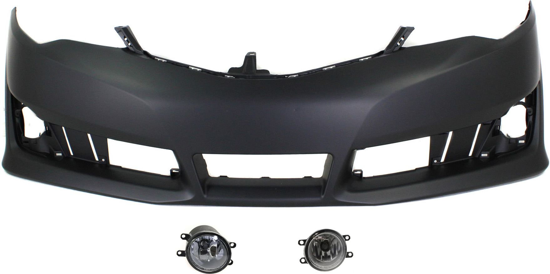 AM CAMRY 12-14 FRONT BUMPER COVER Primed 3 pc Kit with Fog Lights CAPA SKU KIT BCFL 0143 Partslink TO1000379C TO2592123 TO2593123 OEM 5211906975-8121006071-81220060