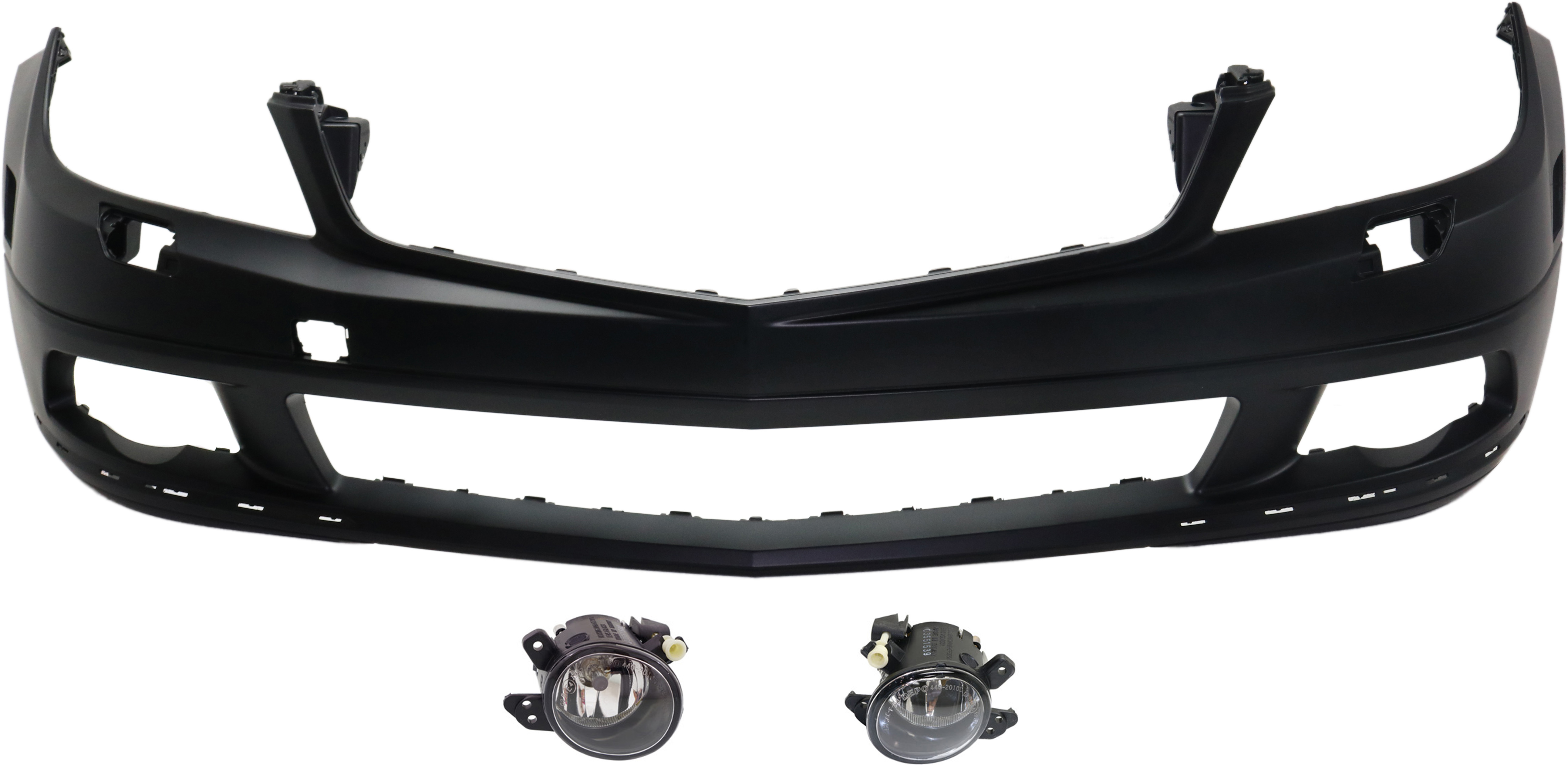 AM C CLASS 08-11 FRONT BUMPER COVER Primed 3 pc Kit with Fog Lights CAPA SKU KIT BCFL 0162 Partslink MB1000297C MB2592114 MB2593114 OEM 2048801140-2518200756-25182008