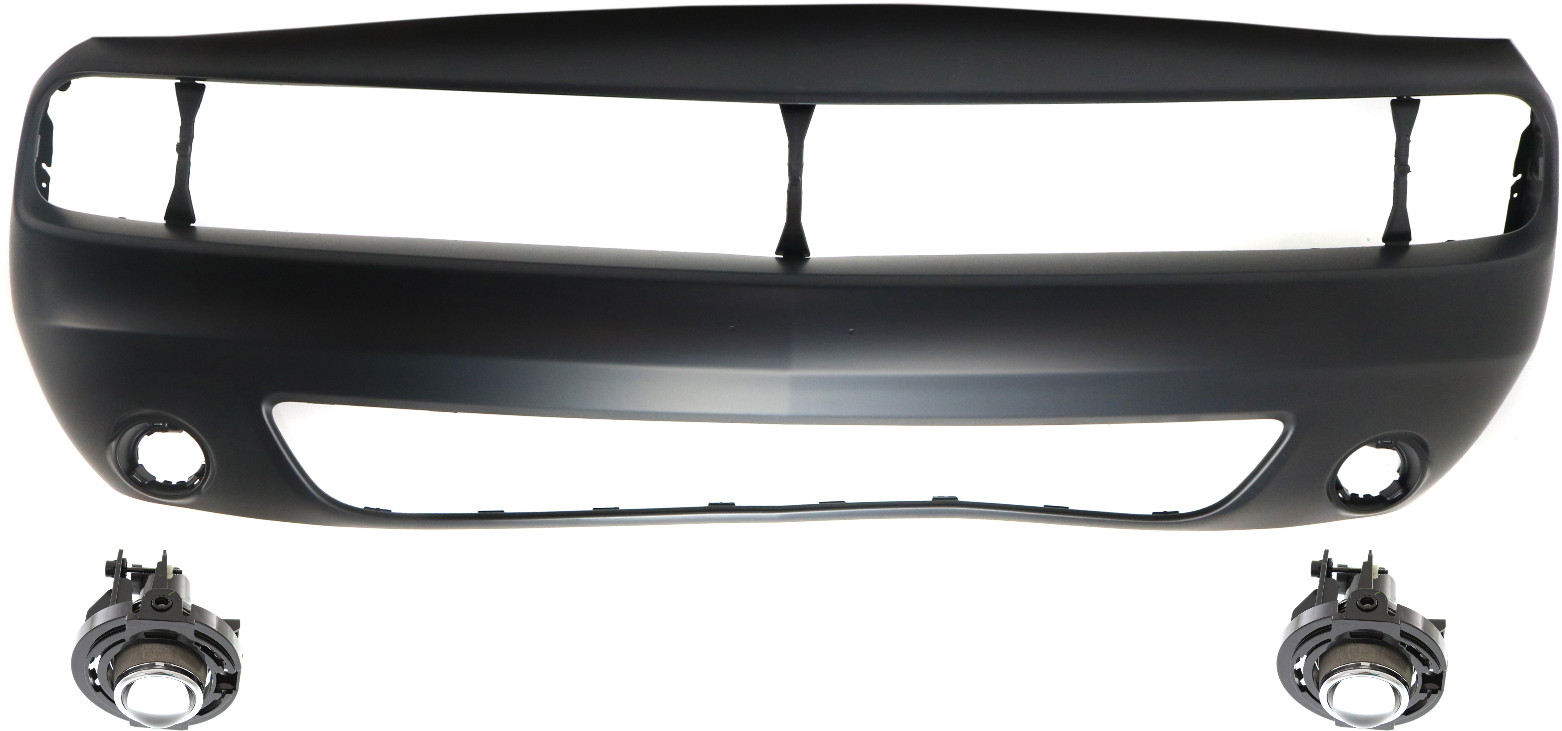 AM CHALLENGER 15-22 FRONT BUMPER COVER 3 pc Kit with Fog Lights CAPA SKU KIT BCFL 0164 Partslink CH1000A20C OEM 5182021AB PFM 68258730AB