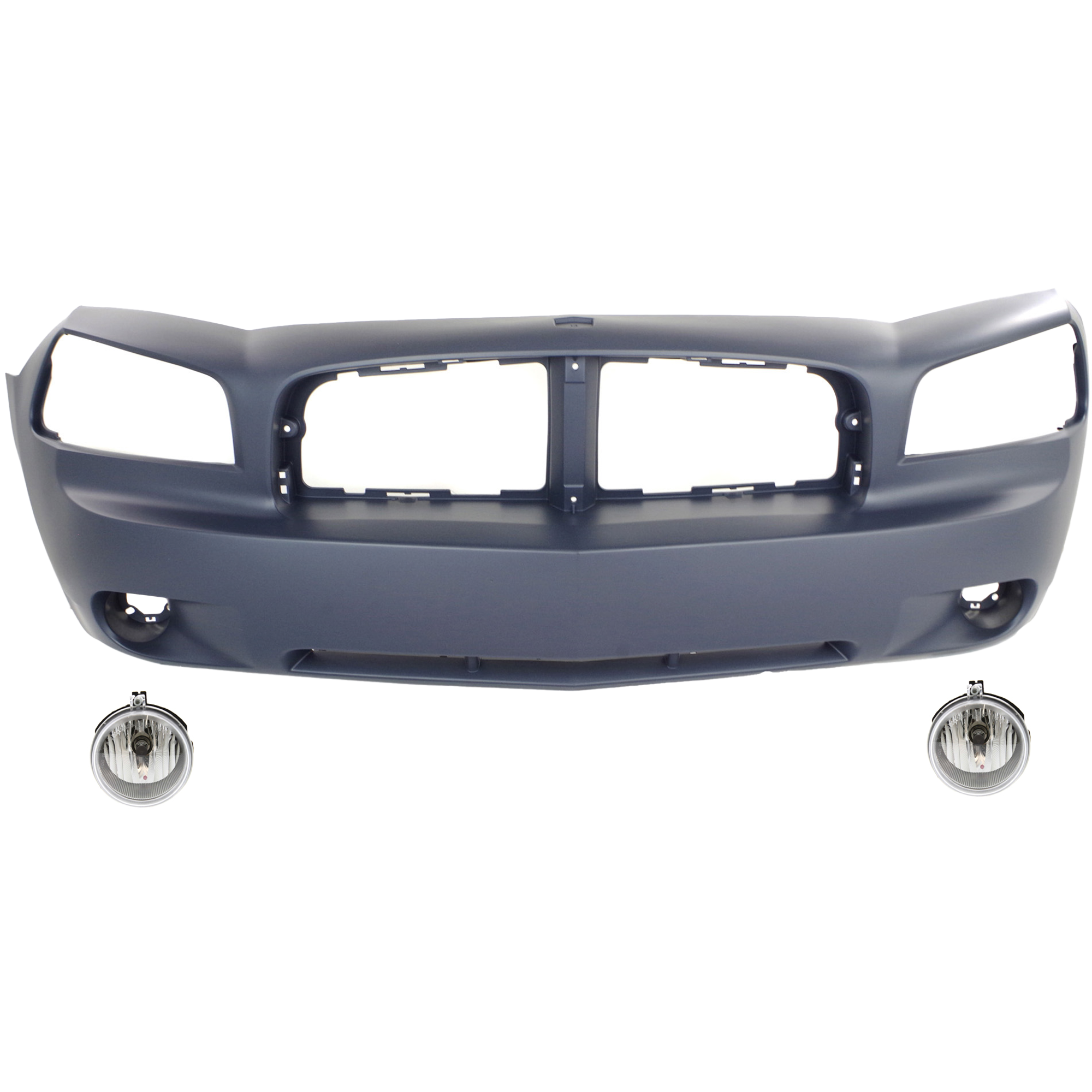 AM CHARGER 06-09 FRONT BUMPER COVER Primed 3 pc Kit with Fog Lights SKU KIT BCFL 0165 Partslink CH1000461 CH2592137 OEM 4806179AE 4805857AB