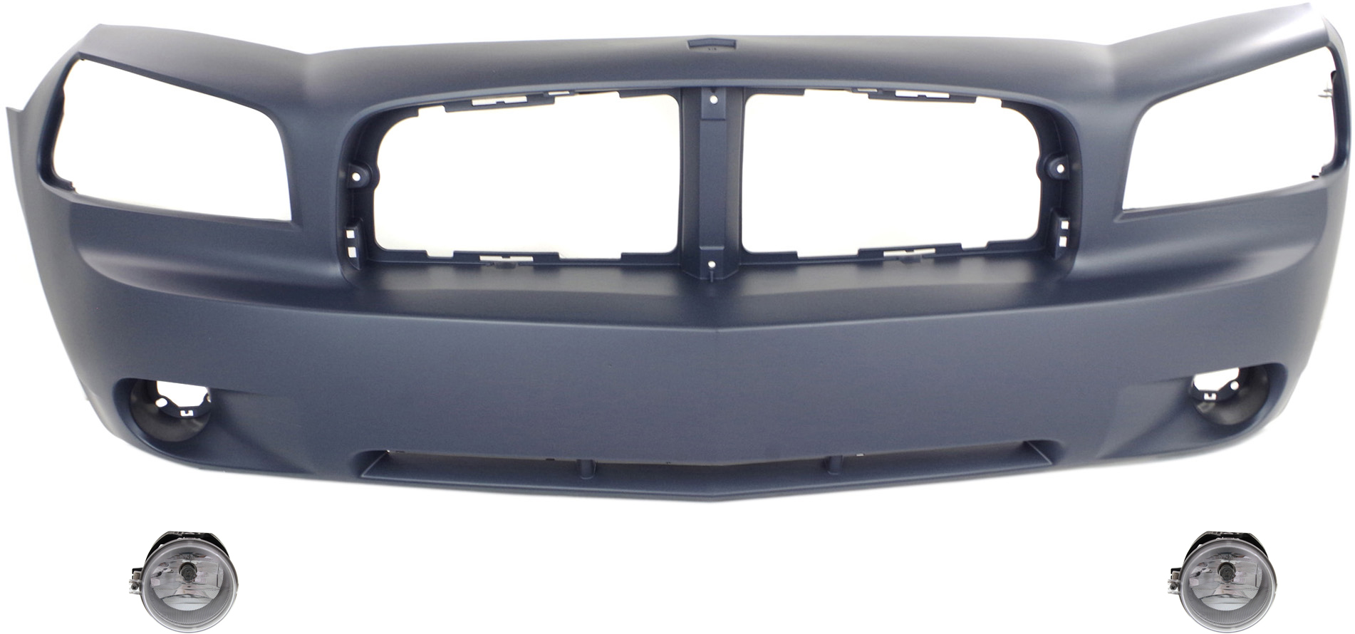 AM CHARGER 10-10 FRONT BUMPER COVER Primed 3 pc Kit with Fog Lights SKU KIT BCFL 0166 Partslink CH1000461 CH2592142C OEM 4806179AE 5182025AA