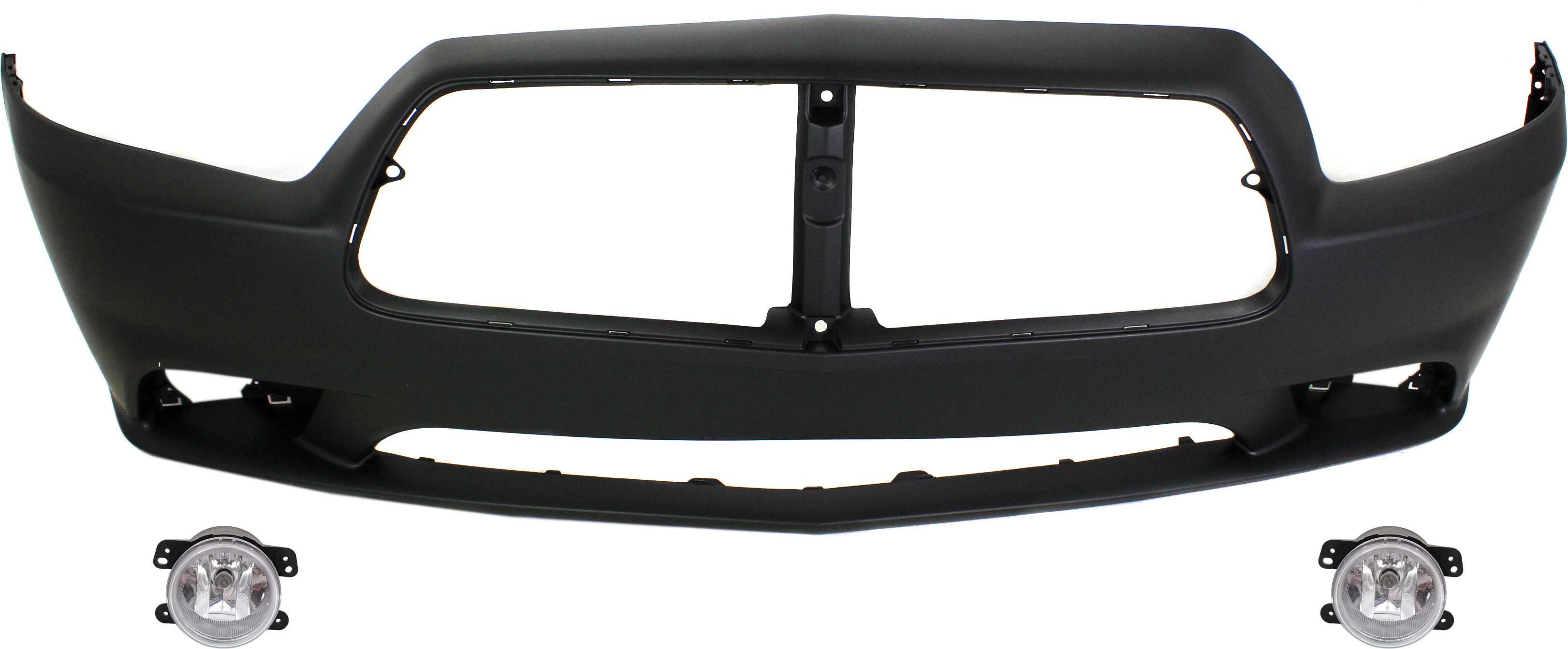 AM CHARGER 11-14 FRONT BUMPER COVER Primed 3 pc Kit with Fog Lights SKU KIT BCFL 0169 Partslink CH1000992 OEM 5182026AA PFM 68092596AA