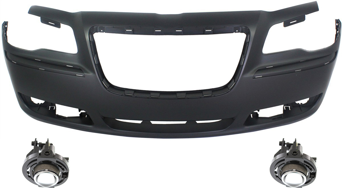 AM CHRYSLER 300-11-14 FRONT BUMPER COVER 3 pc Kit with Fog Lights SKU KIT BCFL 0177 Partslink CH1000A00 OEM 68127938AE 5182021AB PFM