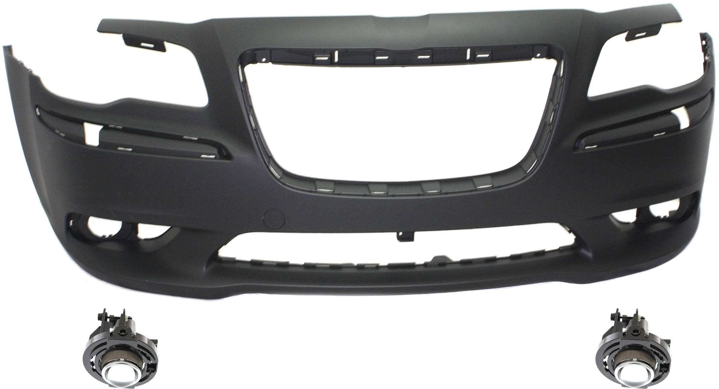 AM CHRYSLER 300-11-14 FRONT BUMPER COVER 3 pc Kit with Fog Lights SKU KIT BCFL 0185 Partslink CH1000A18 OEM 68212551AA 5182021AB PFM