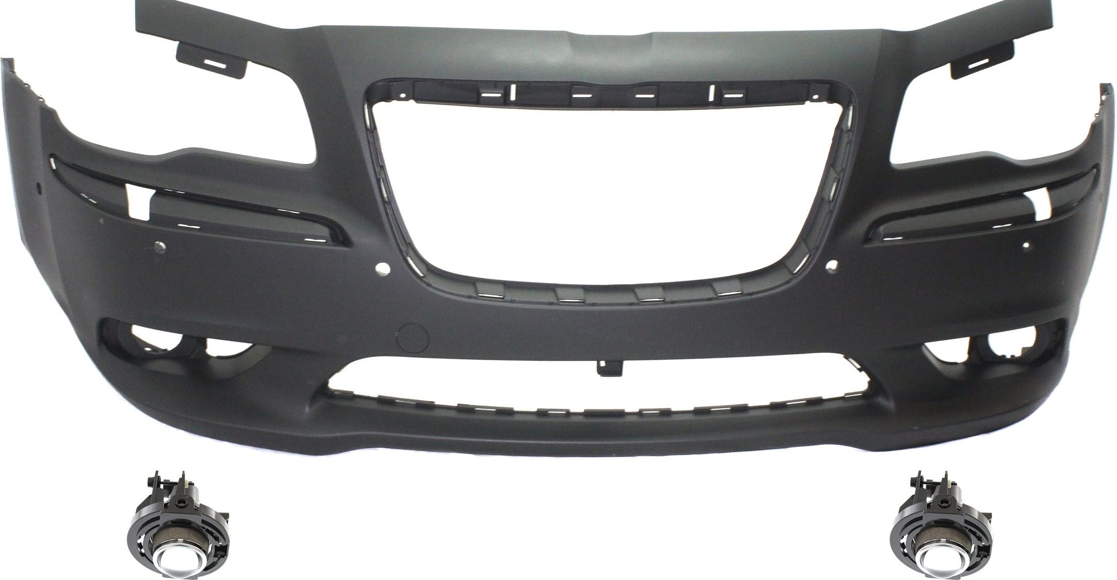 AM CHRYSLER 300-12-14 FRONT BUMPER COVER 3 pc Kit with Fog Lights SKU KIT BCFL 0188 Partslink CH1000A03 OEM 68071976AB 5182021AB PFM