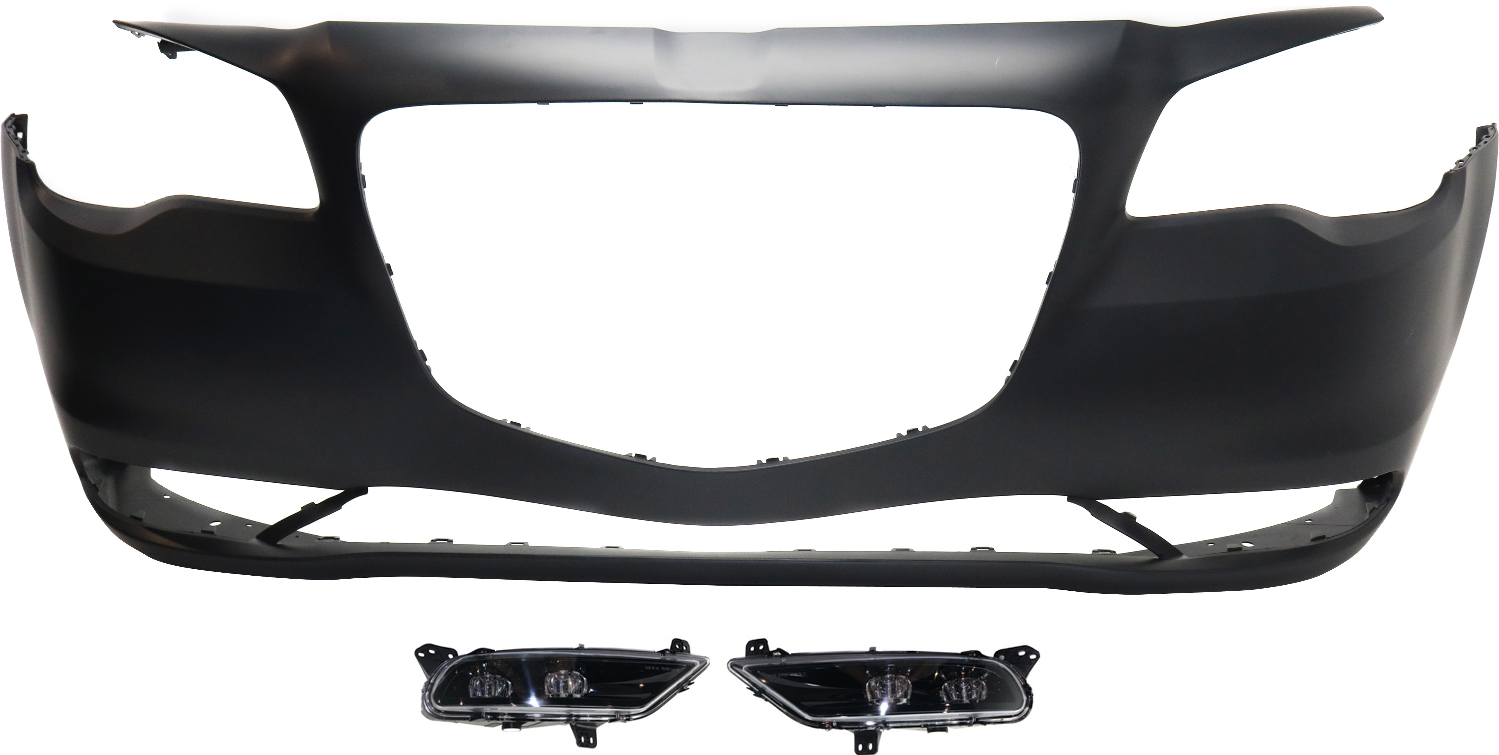 AM CHRYSLER 300-15-23 FRONT BUMPER COVER Primed 3 pc Kit with Fog Lights SKU KIT BCFL 0191 Partslink CH1000A21 CH2592154 CH2593154 OEM 5PN41TZZAE 68294009AA 68294008
