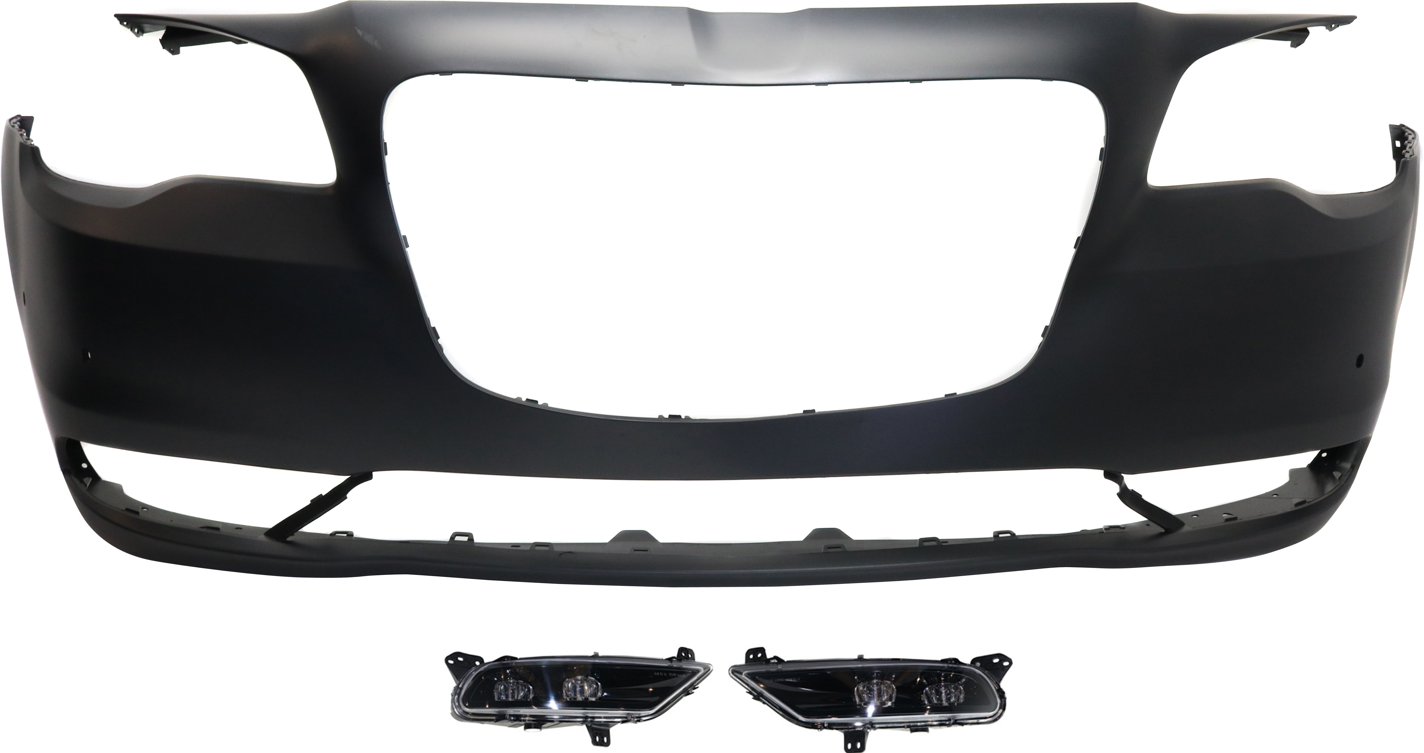 AM CHRYSLER 300-15-23 FRONT BUMPER COVER Primed 3 pc Kit with Fog Lights SKU KIT BCFL 0192 Partslink CH1000A22 CH2592154 CH2593154 OEM 5PN42TZZAE 68294009AA 68294008
