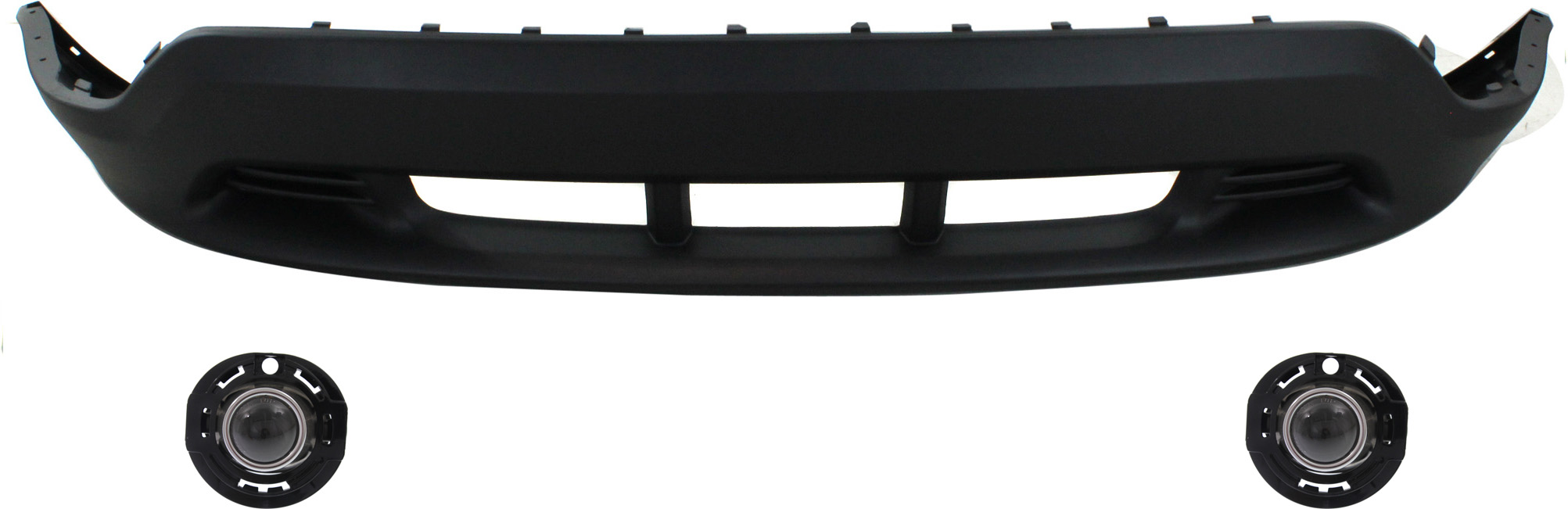 AM COMPASS 14-17 FRONT BUMPER COVER Textured 3 pc Kit with Fog Lights SKU KIT BCFL 0219 Partslink CH1015106 CH2592148 OEM 68109863AA 68140324AA