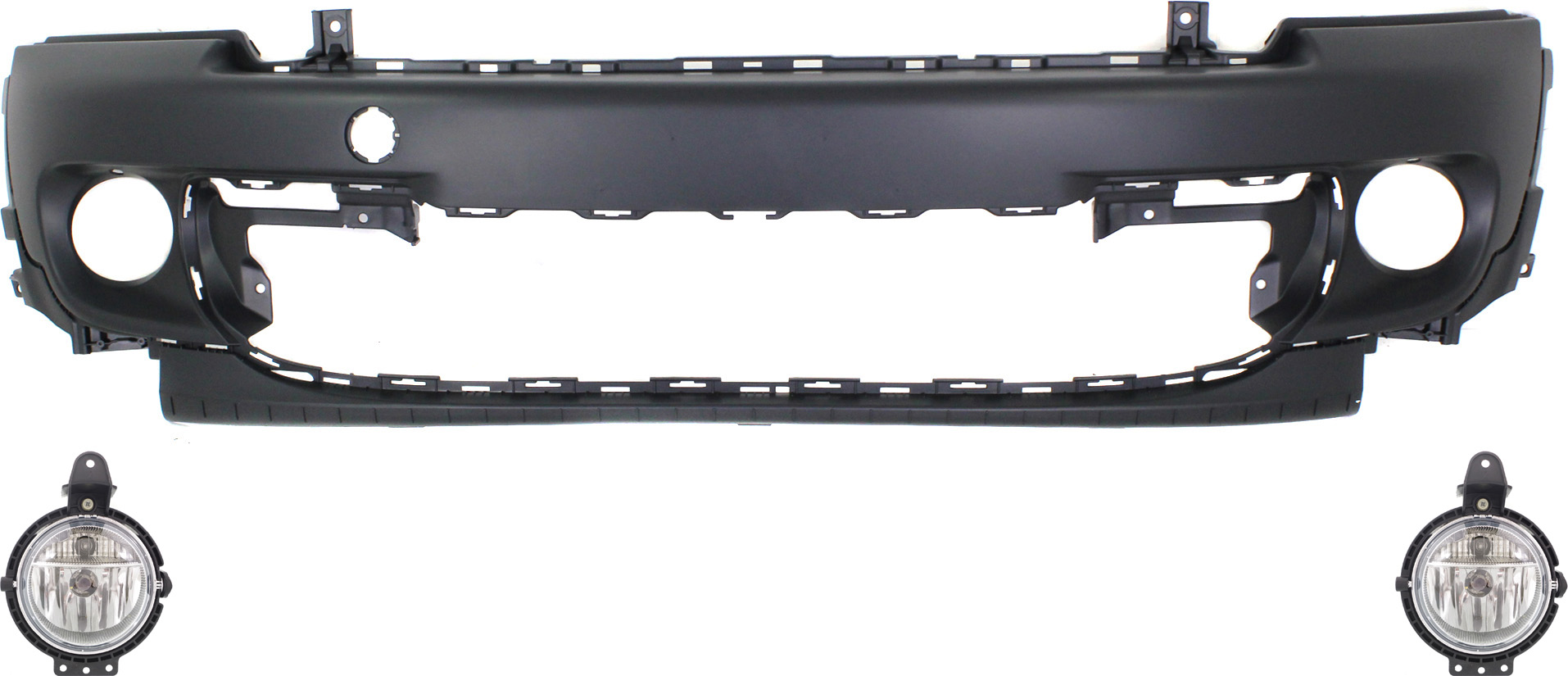 AM COOPER 11-15 FRONT BUMPER COVER Primed 3 pc Kit with Fog Lights CAPA SKU KIT BCFL 0228 Partslink MC1000113C MC2593102 OEM 51117268743-63172751295