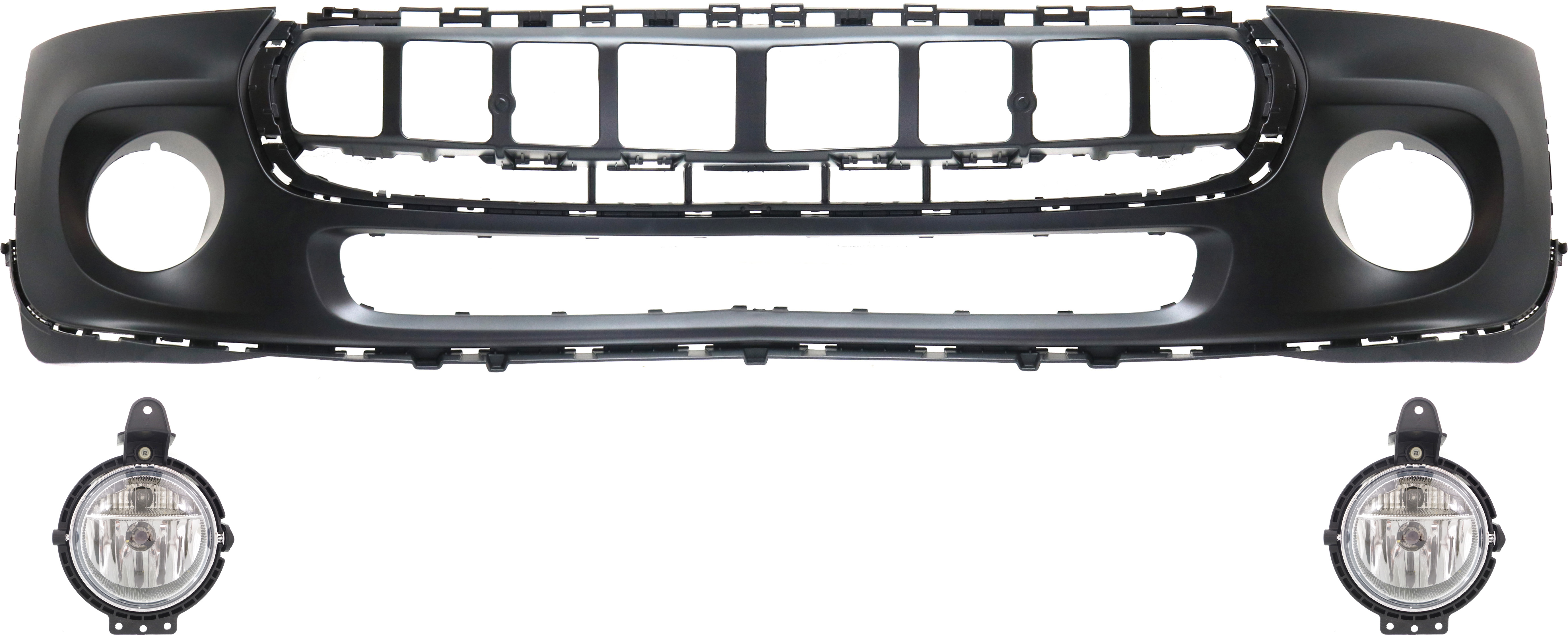 AM COOPER 14-15 FRONT BUMPER COVER Primed 3 pc Kit w Fog Lights SKU KIT BCFL 0230 Partslink MC1000117 MC2593102 OEM 51117379432-63172751295