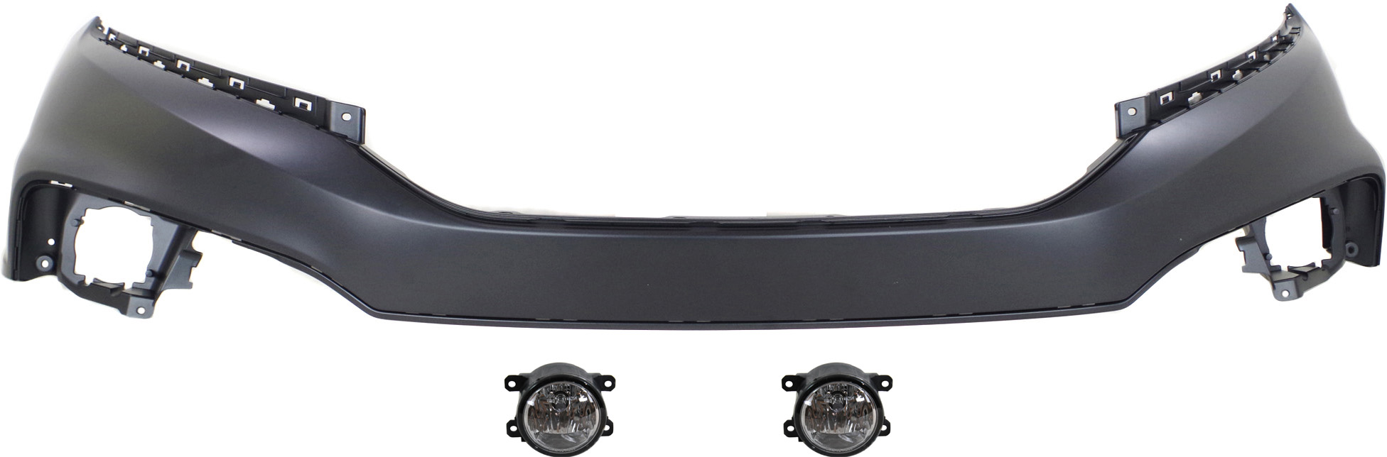 AM CROSSTOUR 13-15 FRONT BUMPER COVER Upper Primed 3 pc Kit with Fog Lights CAPA SKU KIT BCFL 0250 Partslink AC2592111 HO1014101C OEM 04711TP6A80ZZ 33900T0AA01