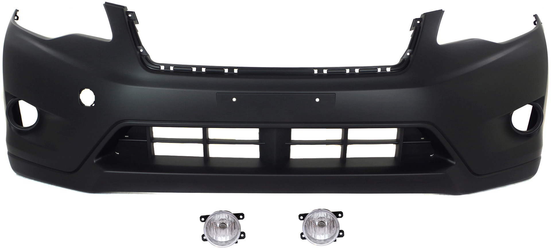 AM XV CROSSTREK 13-15 FRONT BUMPER COVER Primed 3 pc Kit with Fog Lights CAPA SKU KIT BCFL 0252 Partslink SU1000172C SU2592121 OEM 57704FJ011-84501FJ000