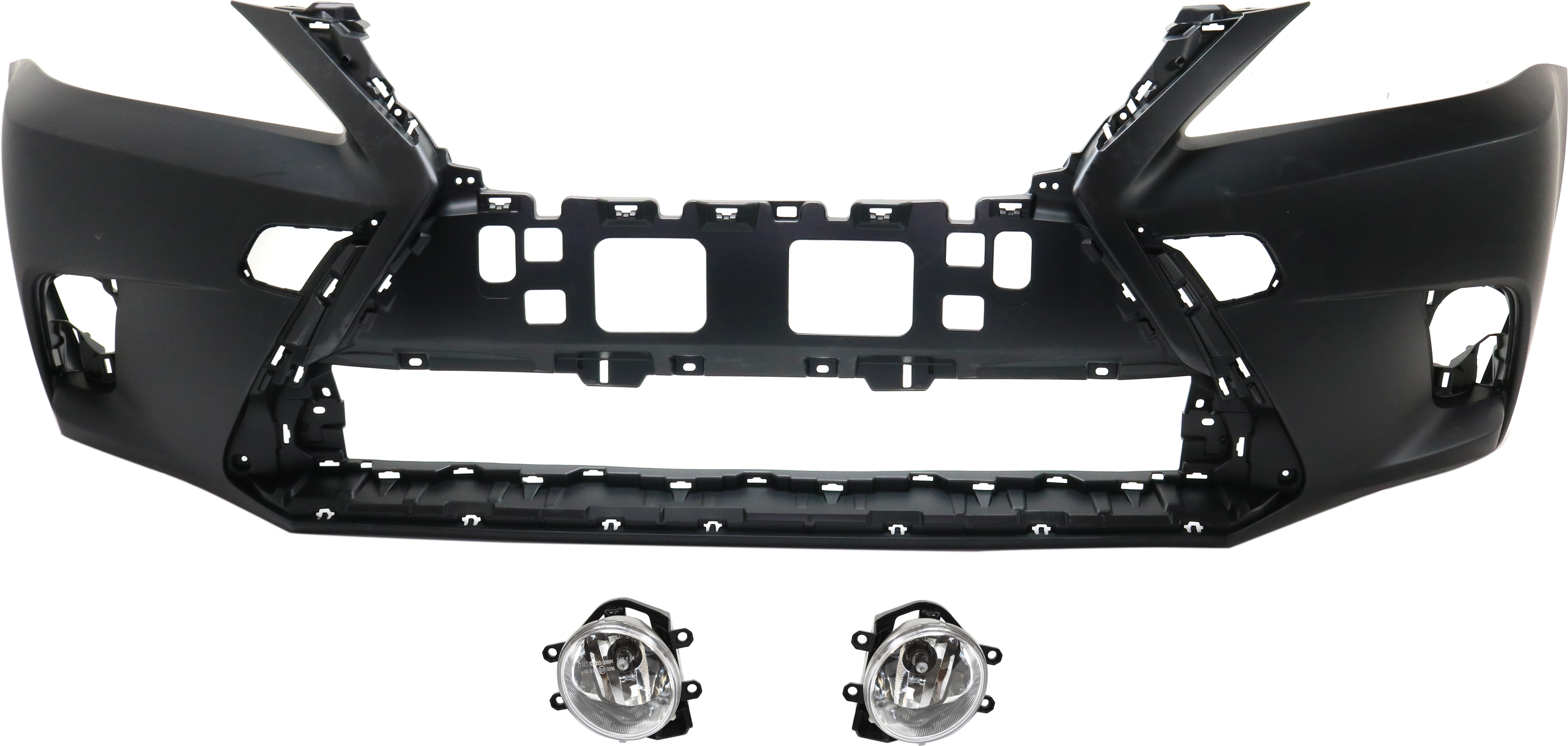 AM CT200H 14-14 FRONT BUMPER COVER Primed 3 pc Kit with Fog Lights CAPA SKU KIT BCFL 0261 Partslink LX1000272C TO2592126 TO2593126 OEM 5211976923-8121012230-81220122