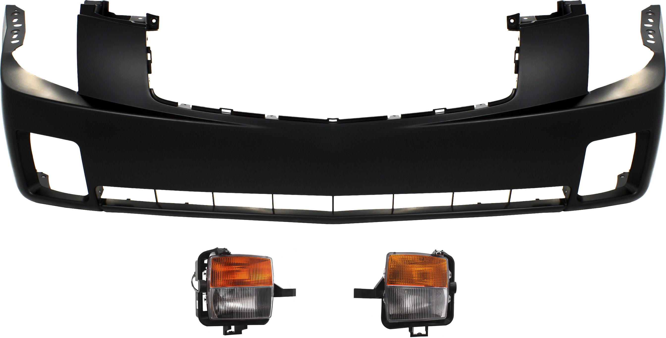 AM CTS 03-07 FRONT BUMPER COVER Primed 3 pc Kit with Fog Lights SKU KIT BCFL 0266 Partslink GM1000656 GM2530126 GM2531126 OEM 19178478-15930687-15930688