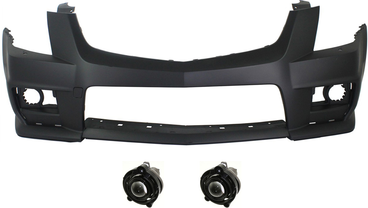 AM CTS 09-15 FRONT BUMPER COVER Primed 3 pc Kit with Fog Lights SKU KIT BCFL 0270 Partslink GM1000902 GM2593157 OEM 25947966-10335108