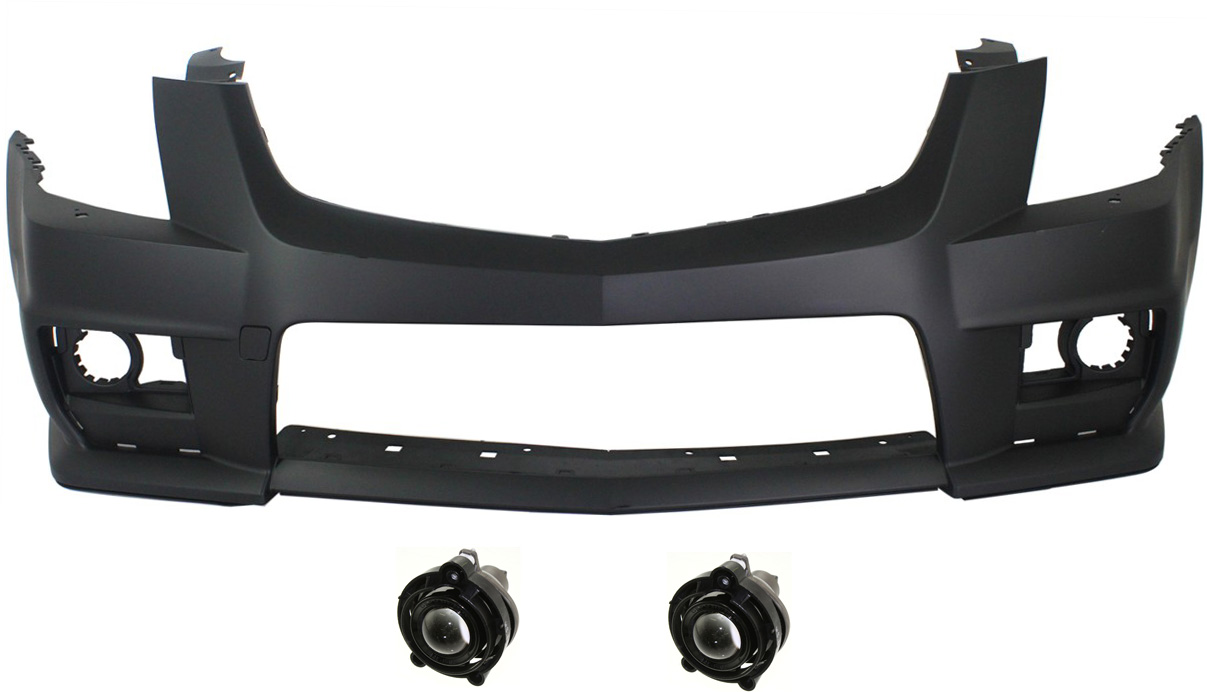 AM CTS 09-15 FRONT BUMPER COVER Primed 3 pc Kit with Fog Lights CAPA SKU KIT BCFL 0271 Partslink GM1000902C GM2593157 OEM 10335108-25947966