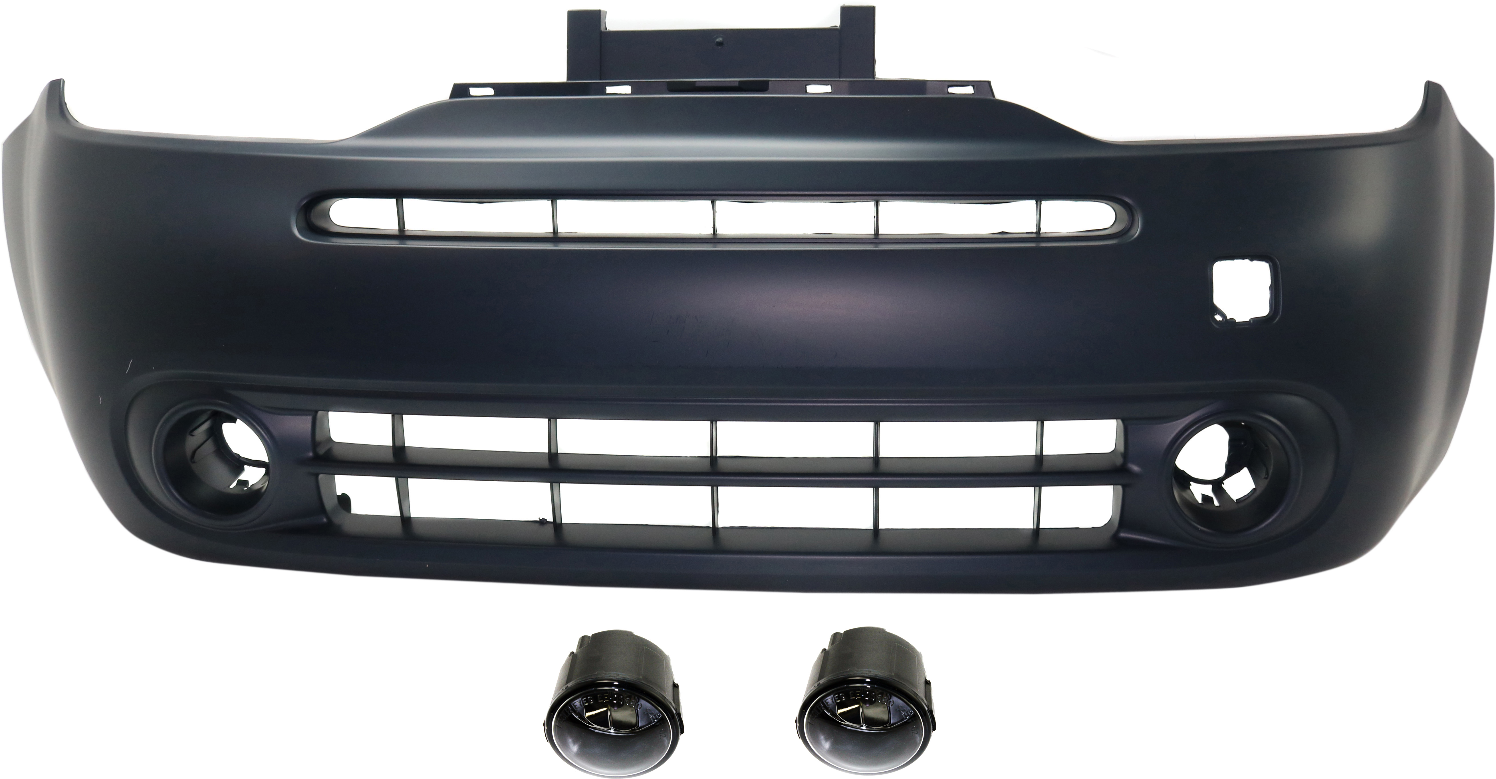 AM CUBE 09-14 FRONT BUMPER COVER Primed 3 pc Kit with Fog Lights SKU KIT BCFL 0276 Partslink NI1000269 NI2590103 OEM FBM221FC0H B615089928-26150899