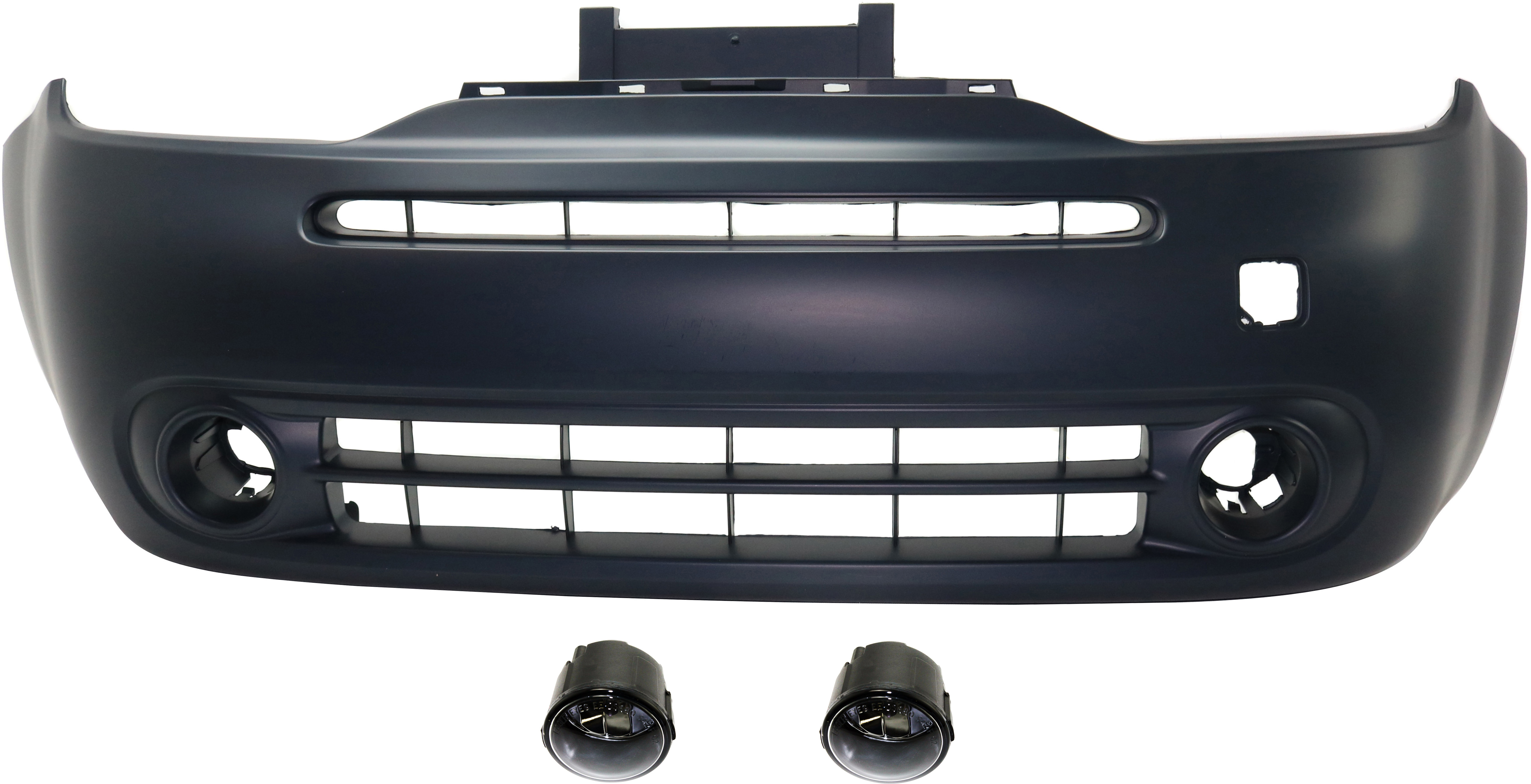 AM CUBE 09-14 FRONT BUMPER COVER Primed 3 pc Kit with Fog Lights CAPA SKU KIT BCFL 0277 Partslink NI1000269C NI2590103 OEM B615089928-261508993B FBM221FC