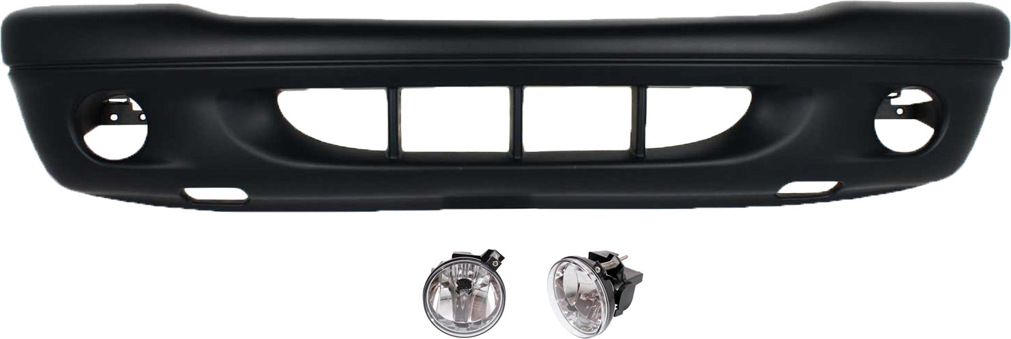 AM DAKOTA 01-02 FRONT BUMPER COVER 3 pc Kit with Fog Lights CAPA SKU KIT BCFL 0288 Partslink CH1000309C CH2592113 OEM 5083107AA 55077320AD