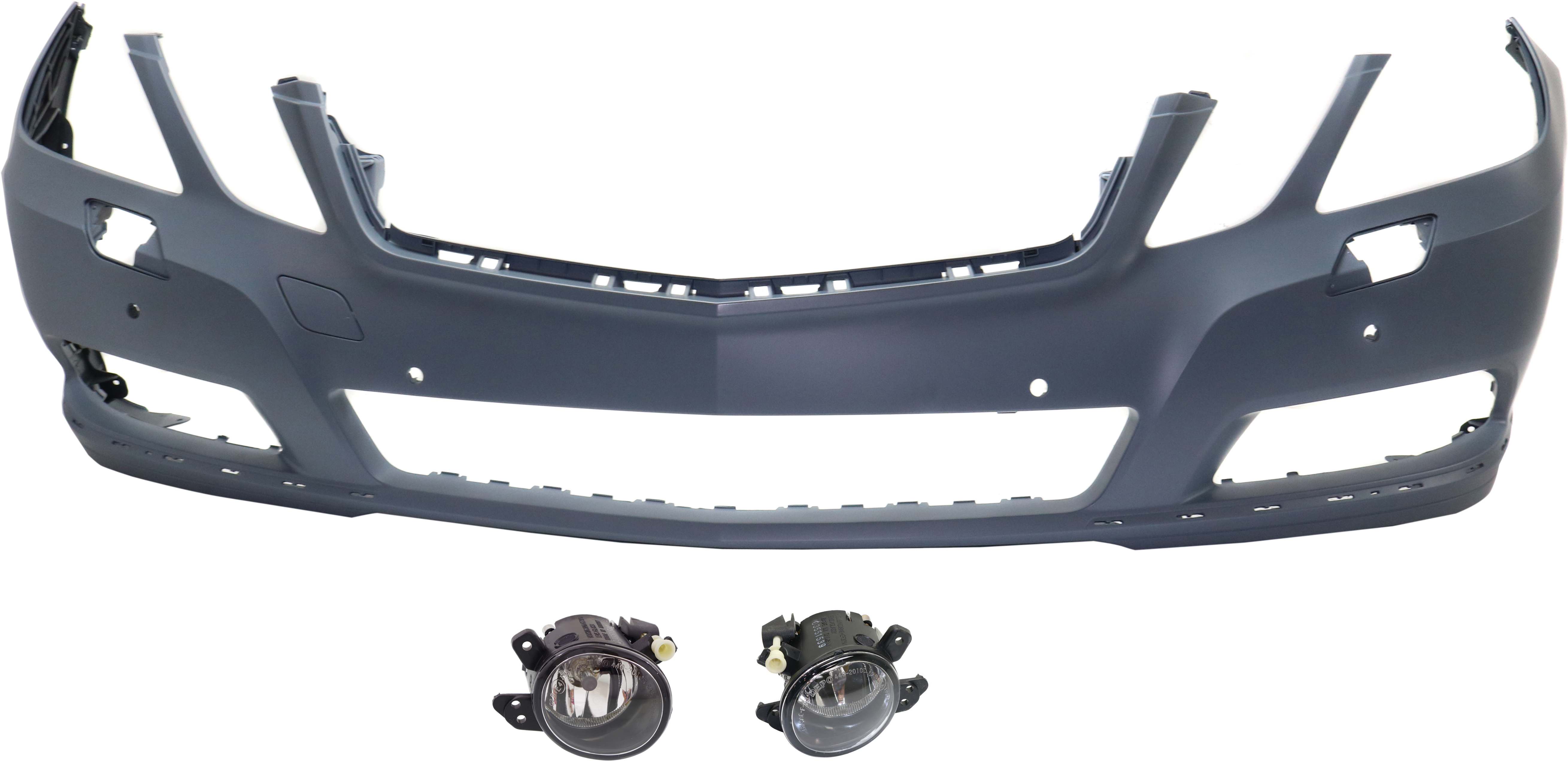 AM E350-11-13 FRONT BUMPER COVER 3 pc Kit with Fog Lights SKU KIT BCFL 0296 Partslink MB2592114 MB2593114 OEM 21288015409999-2518200756-2518